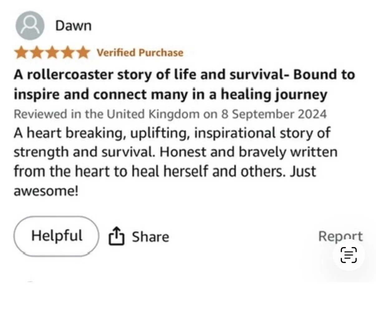 5 start review on amazon of the book sacrifical girl.jpeg