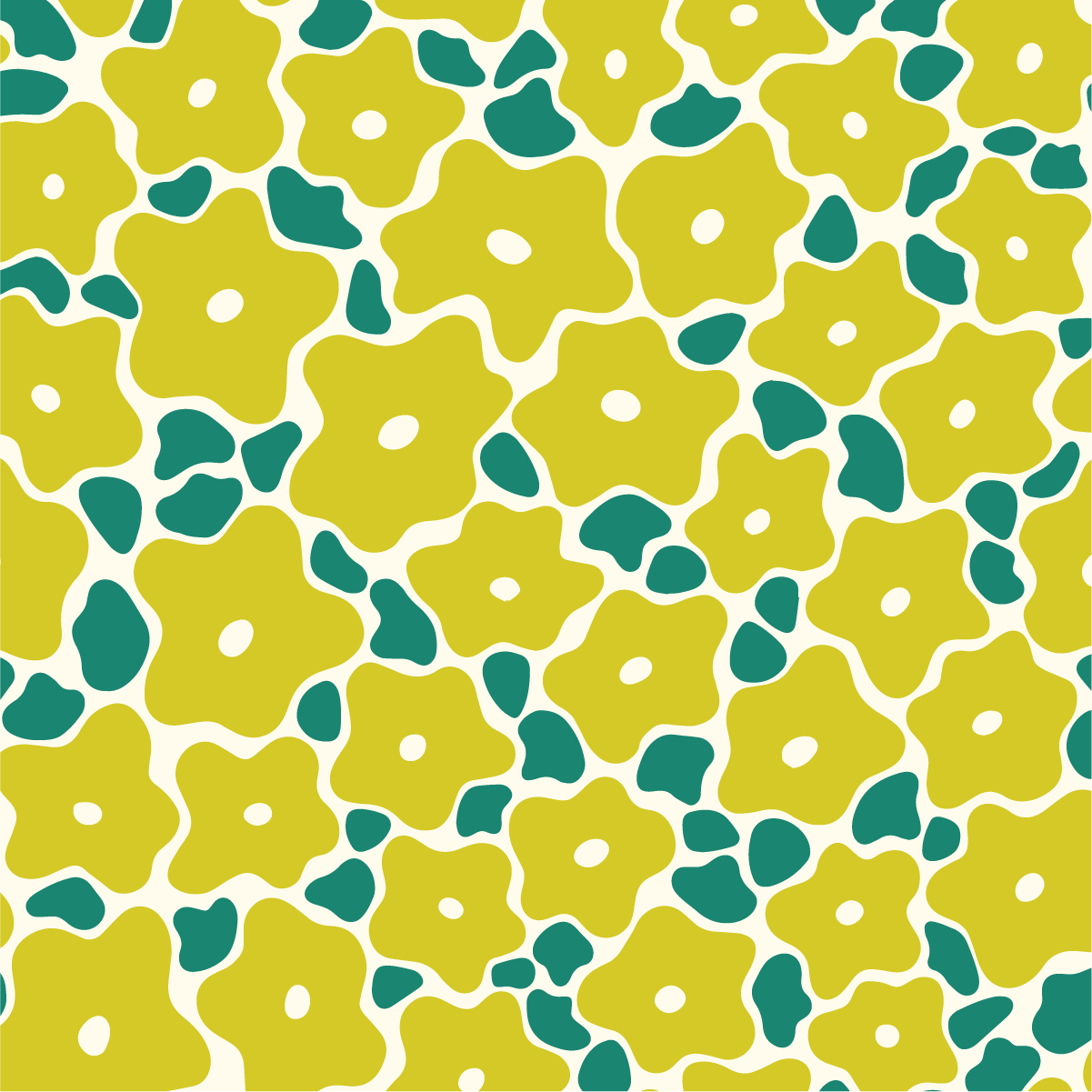 Retro Flowers Green: FF24A8