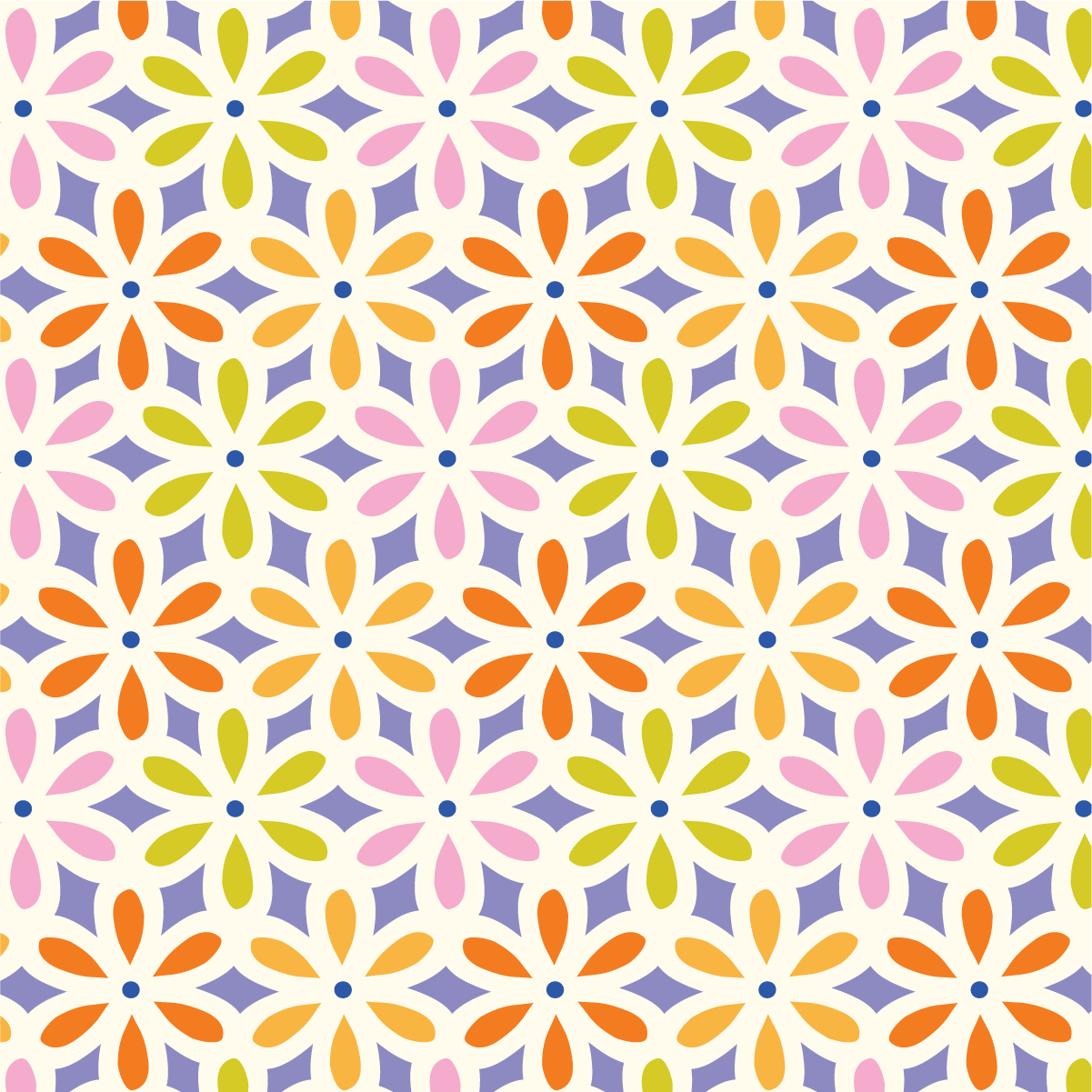 Geometric Daisy Multicolor: FF24A24