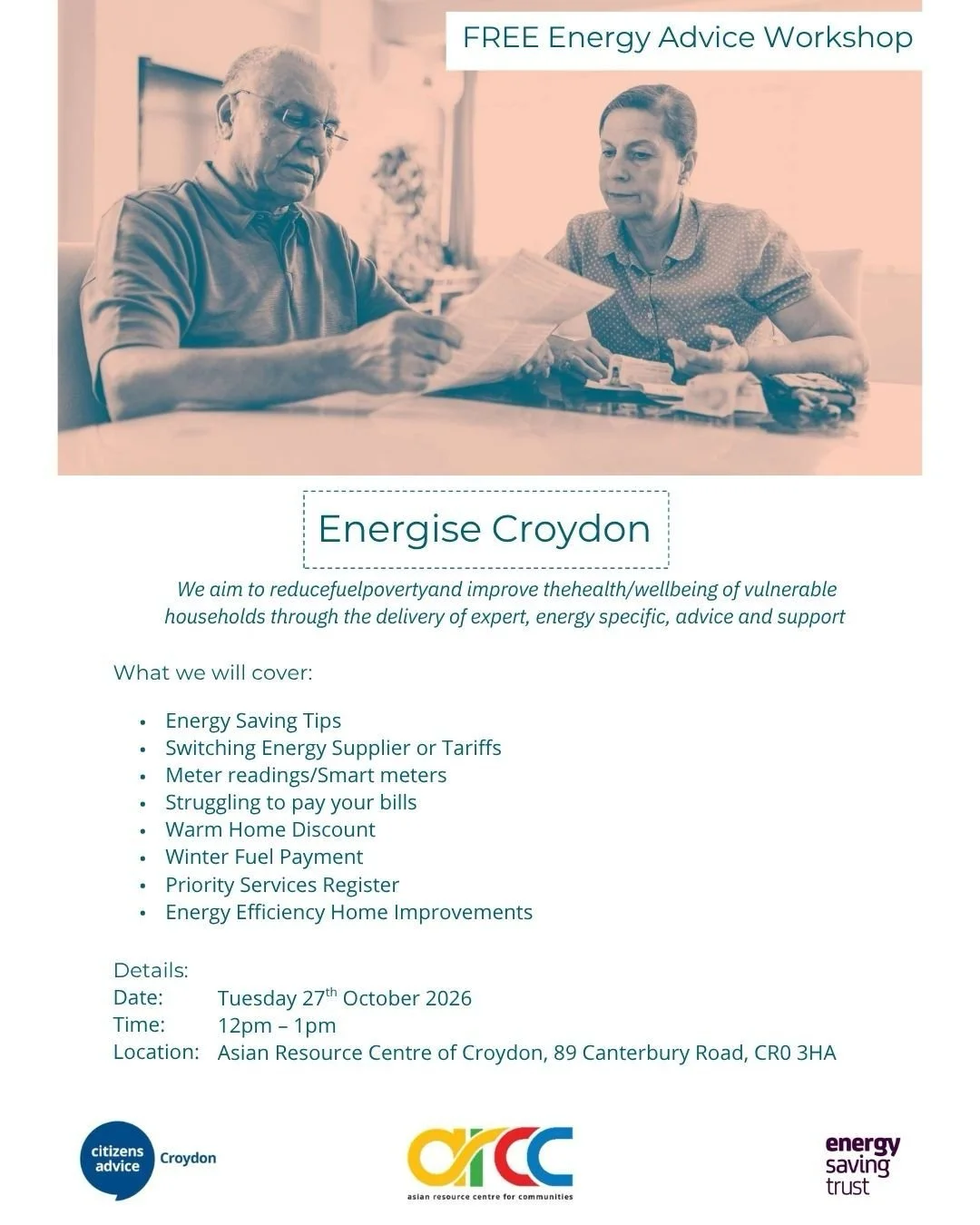 FREE Energy Advice Workshop - Energise Croydon 