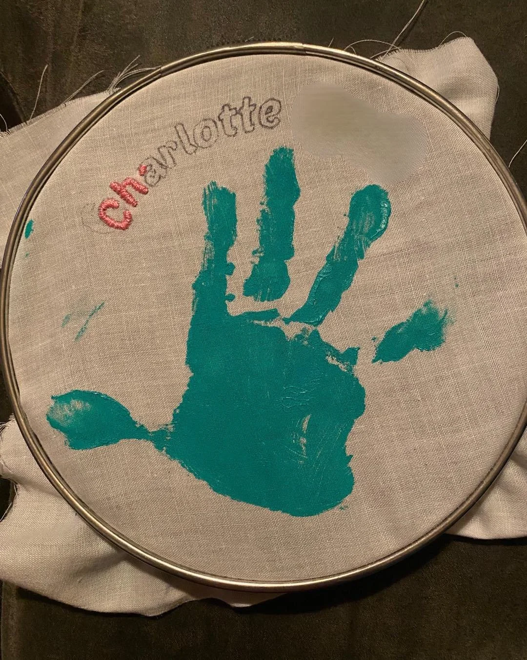 Stories aren’t always written in words. Some are stitched into linen and pressed into paint. Charlotte’s little handprint is a chapter I’ll never forget.
#LittleHandsBigStory #MothersWhoWrite #HandprintMemory #StorytellingMamas #Cr