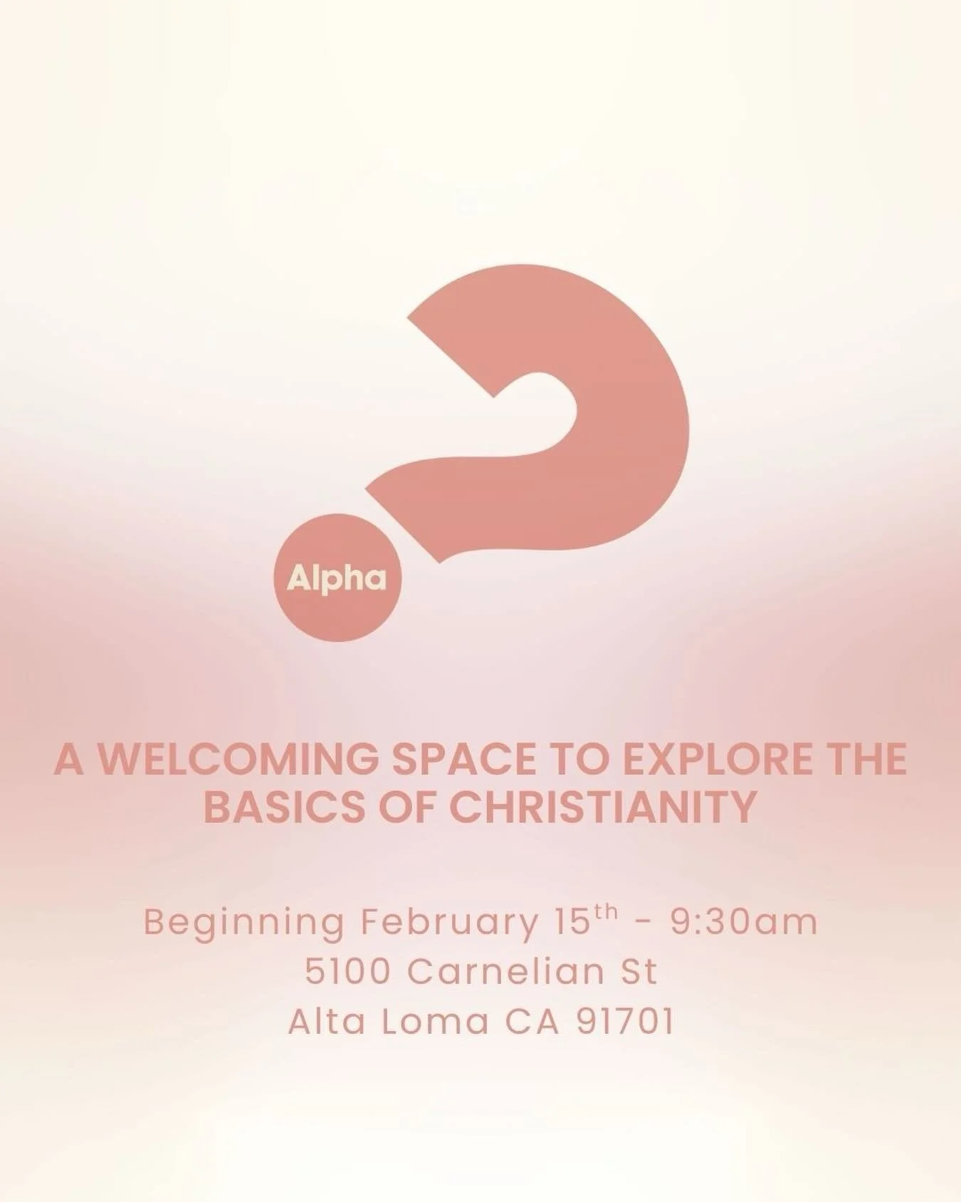 Join Us for Alpha! We are excited to be hosting Alpha for the first time in the life of our church! Alpha is a series of ten relaxed mornings of brunch and conversation where people of all backgrounds can get together to explore the big questions of 