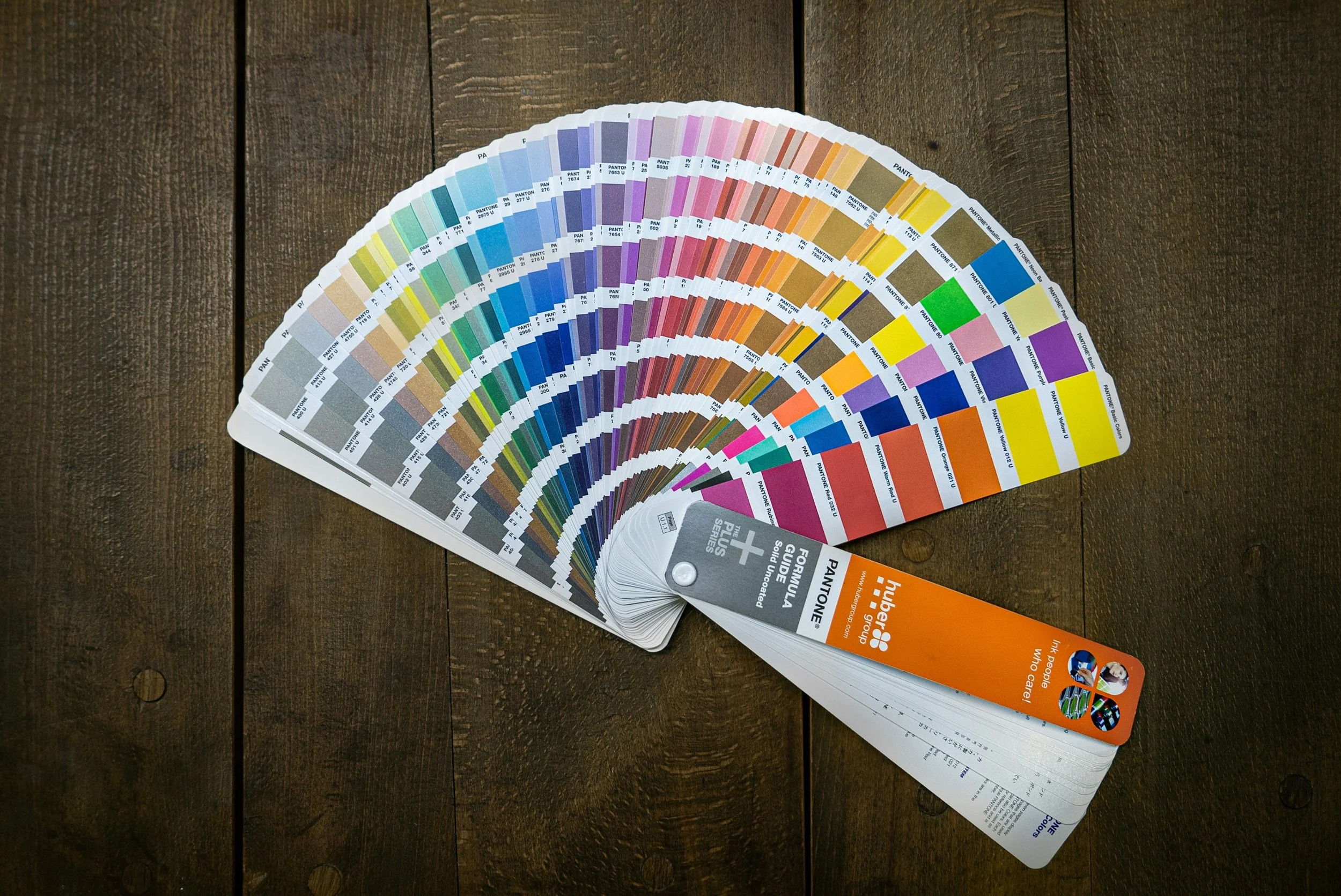 A large spanned wheel of pantone colors