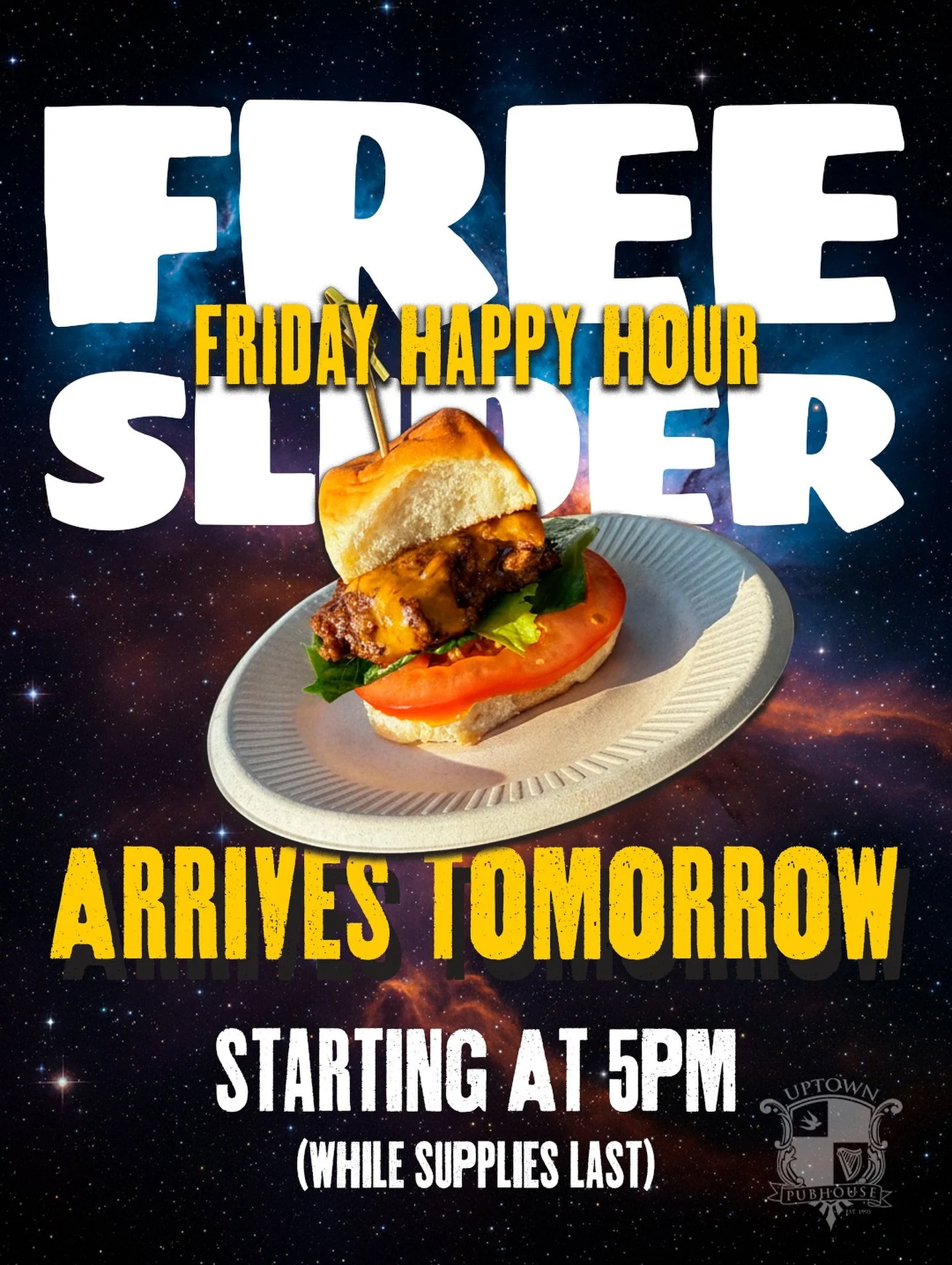 🚀🍔𝗙𝗿𝗲𝗲 𝗦𝗹𝗶𝗱𝗲𝗿 𝗙𝗿𝗶𝗱𝗮𝘆 𝗛𝗮𝗽𝗽𝘆 𝗛𝗼𝘂𝗿 𝗿𝗲𝘁𝘂𝗿𝗻𝘀 𝘁𝗼𝗺𝗼𝗿𝗿𝗼𝘄!

Our sliders are 𝙤𝙛𝙛𝙞𝙘𝙞𝙖𝙡𝙡𝙮 𝙤𝙪𝙩 𝙤𝙛 𝙩𝙝𝙞𝙨 𝙬𝙤𝙧𝙡𝙙 and you can grab one 𝗙𝗥𝗘𝗘 𝘀𝘁𝗮𝗿𝘁𝗶𝗻𝗴 𝗮𝘁 𝟱𝗣𝗠 𝗼𝗻 𝗙𝗿𝗶𝗱𝗮𝘆 (while supp