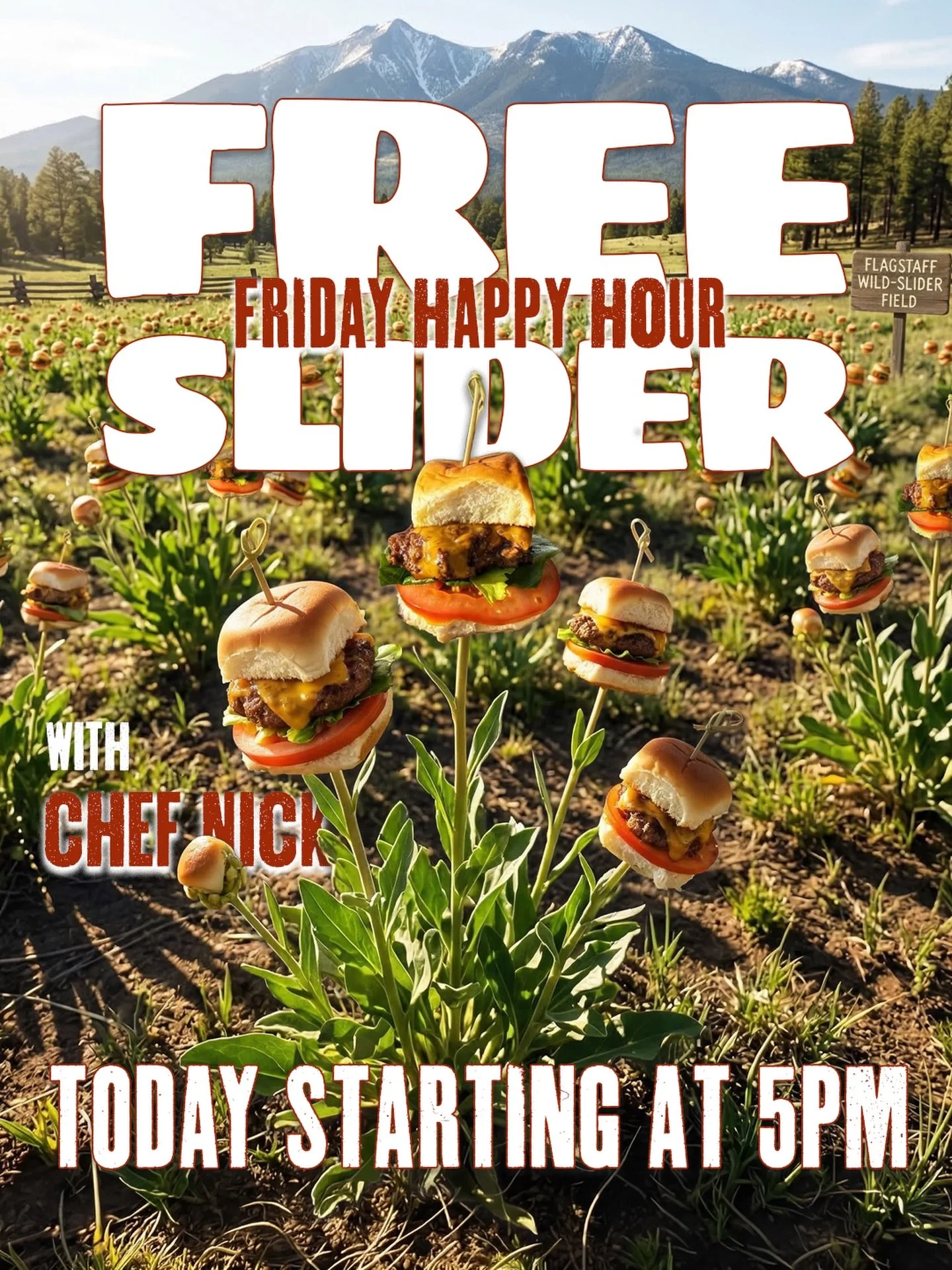 🌸🍔 First day of spring? That calls for sliders.

It&rsquo;s true&hellip; wild-sliders are in bloom 🌼 and you can get yours for FREE!

Chef Nick is on the patio starting at 5PM, serving up free Old School sliders. One per person, while supplies las