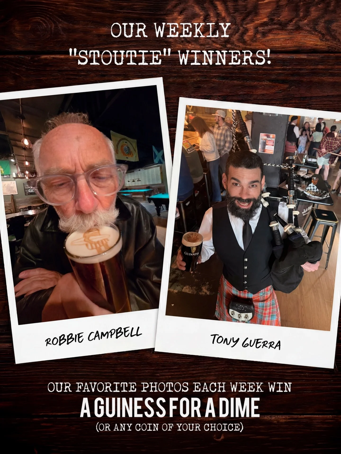 ☘️🍺 This week&rsquo;s Stoutie winners really raised the bar. 🍺☘️

Huge congrats to Robbie Campbell (@robcamflag) and Tony Guerra (@tonyoi1208) for these incredible Stouties. You&rsquo;ve earned yourselves a Guinness for a dime (or any coin of your 