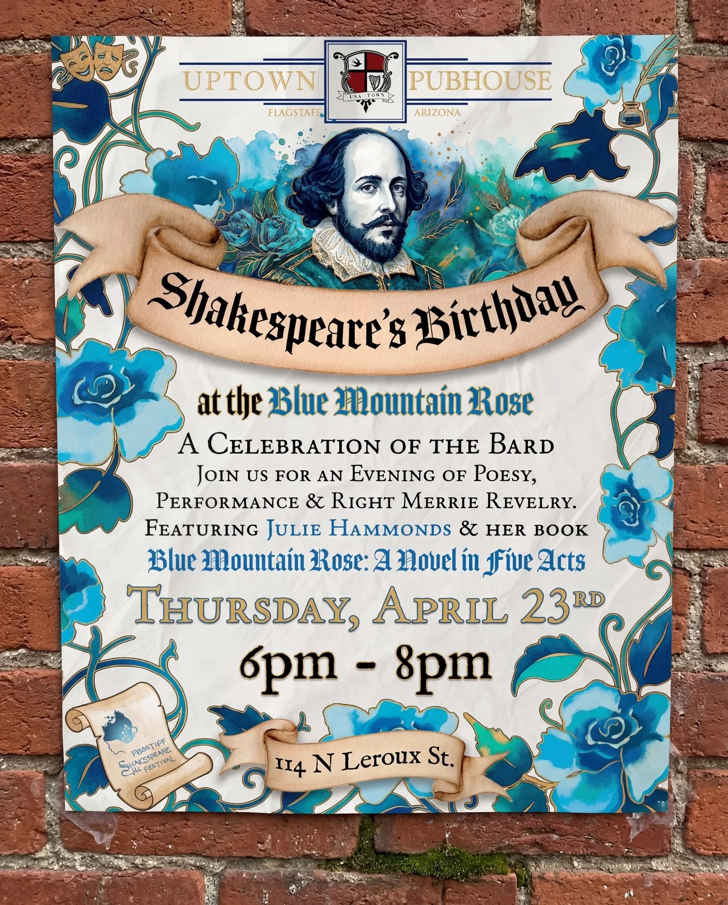 🎭✨ One week until we raise a glass to the Bard.

Join us Thursday, April 23 from 6&ndash;8PM as Uptown Pubhouse transforms into a living stage for a night of poetry, performance, and playful revelry in honor of William Shakespeare.

In partnership w