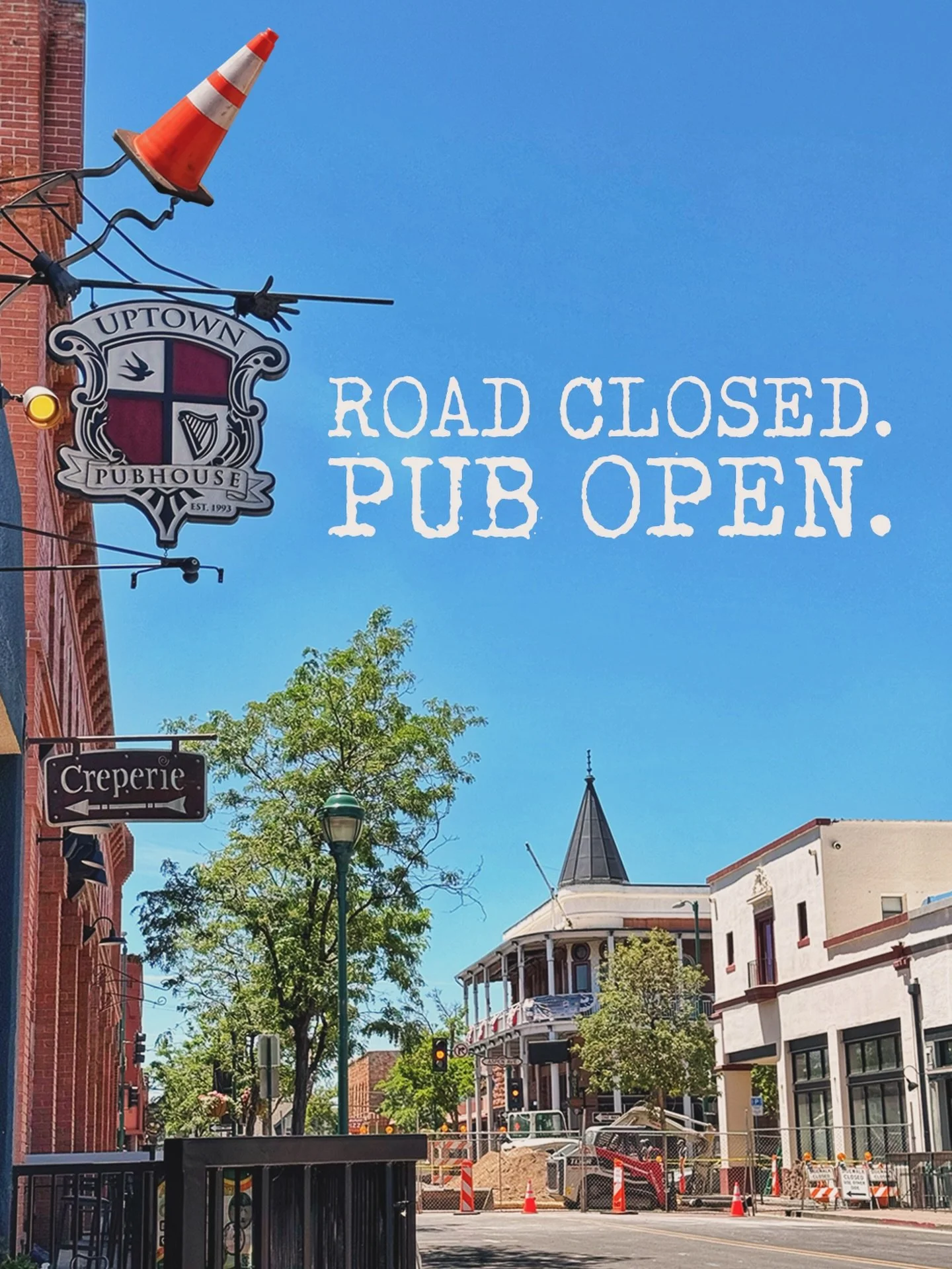 🚧🍻 Road closed? Yes.
Your favorite neighborhood Pubhouse open? Of course.

The street may be blocked, the cone may have claimed our sign in proper football fashion, but the pints are still pouring and we&rsquo;re here for the match day energy.

Roa