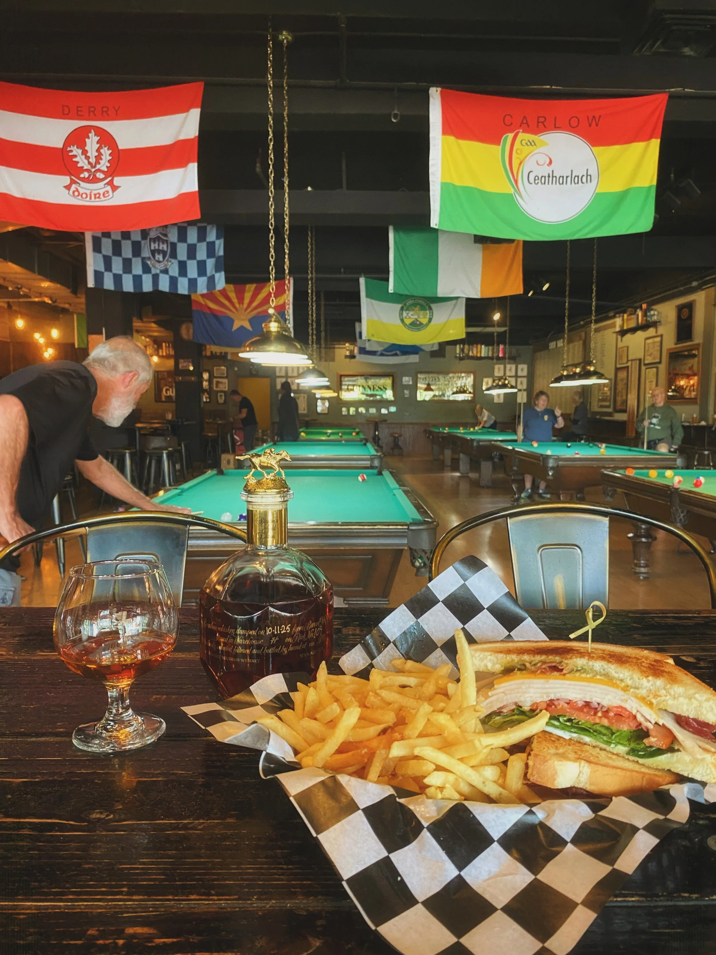 🥃🥪🎱 A good whiskey, a Southwest Turkey Bacon sandwich, and a front-row seat to the pool tables.

Honestly, that&rsquo;s a pretty solid way to spend an evening.

Come grab some pub food, sip something from the whiskey shelf, watch a few games, or r