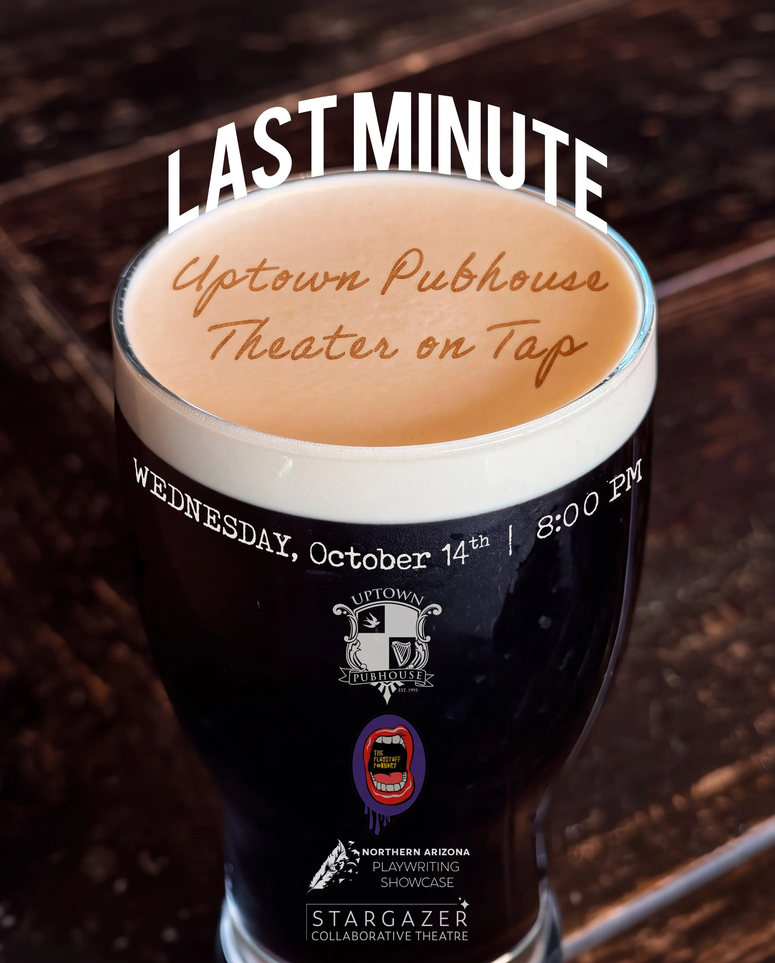 🎭 Did somebody say last-minute Theater on Tap?

Because apparently we couldn&rsquo;t wait until next month.

We&rsquo;re pulling together a surprise Theater on Tap TOMORROW, Wednesday, October 14 at 8PM, and somehow we packed a whole lot into one ni