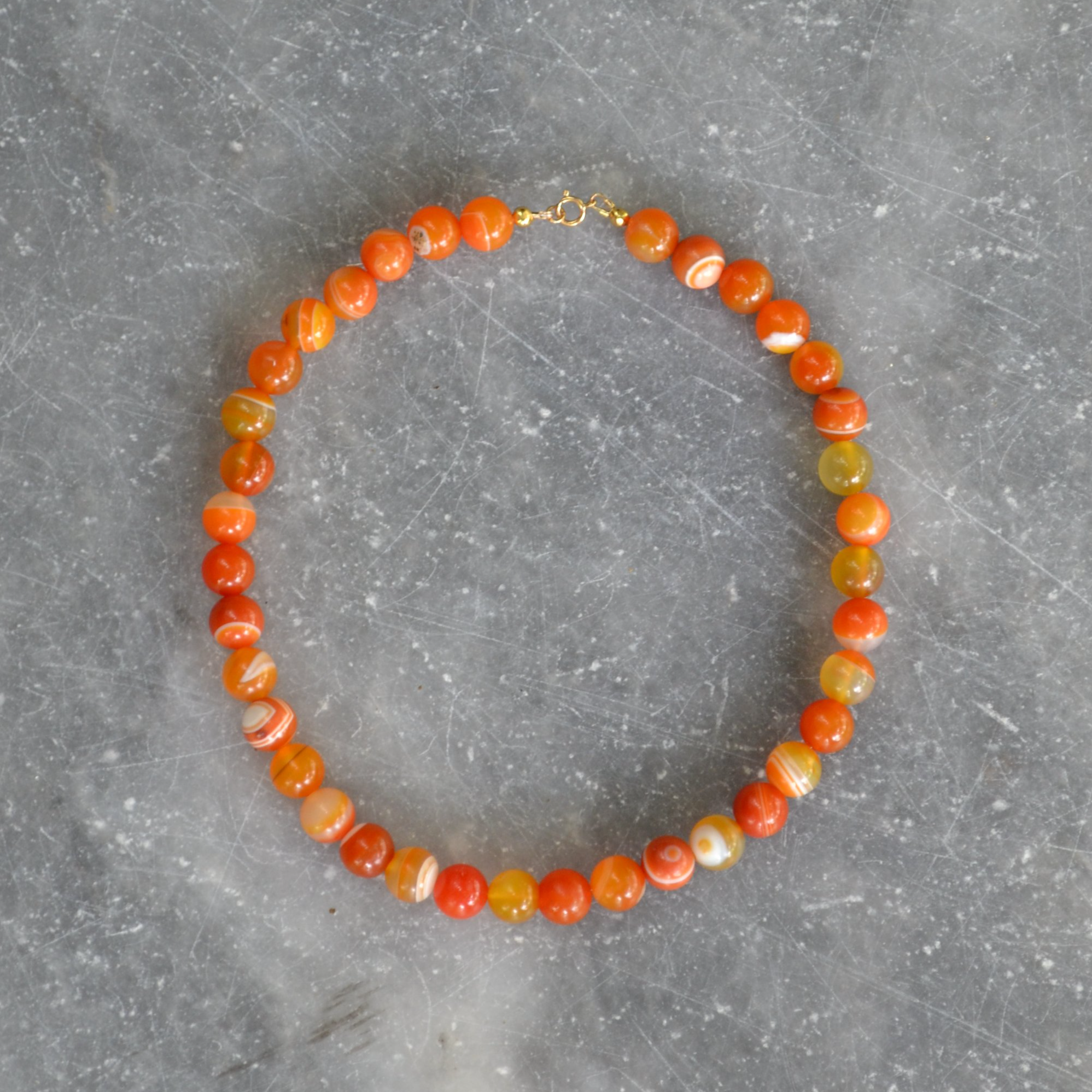 orange agate necklace beaded