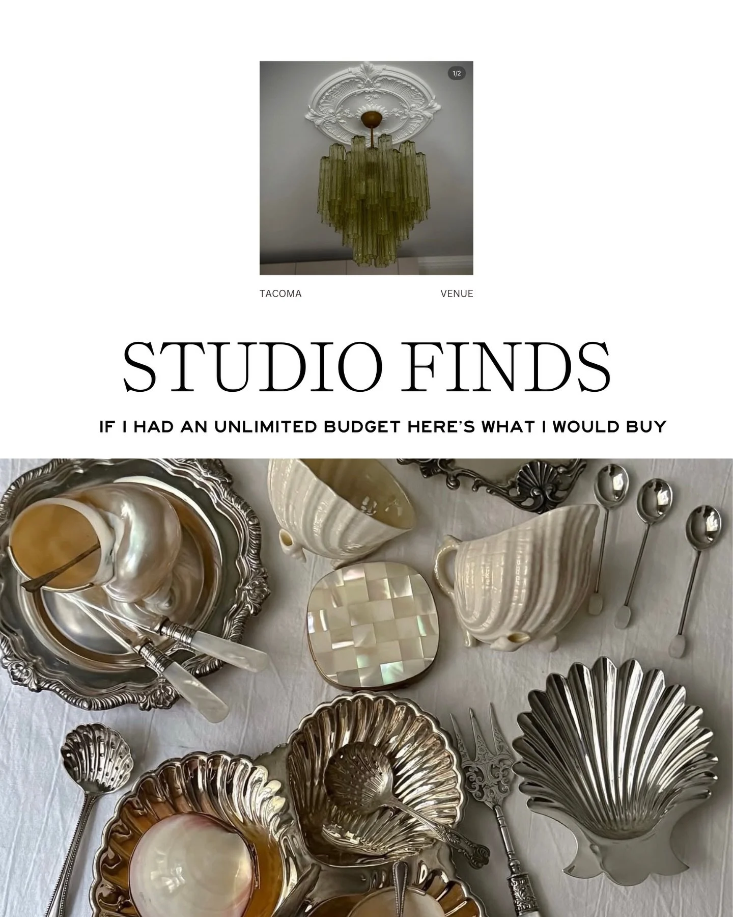 If budget didn&rsquo;t exist&hellip;

1.Shelves full of vintage, plates from @les.collection and custom ceramics from @cosa__ceramica 

2.If there&rsquo;s a wall I want plaster and molding. Ceiling medallions? Yes. Corbels? Sign me up.

3.More colorf