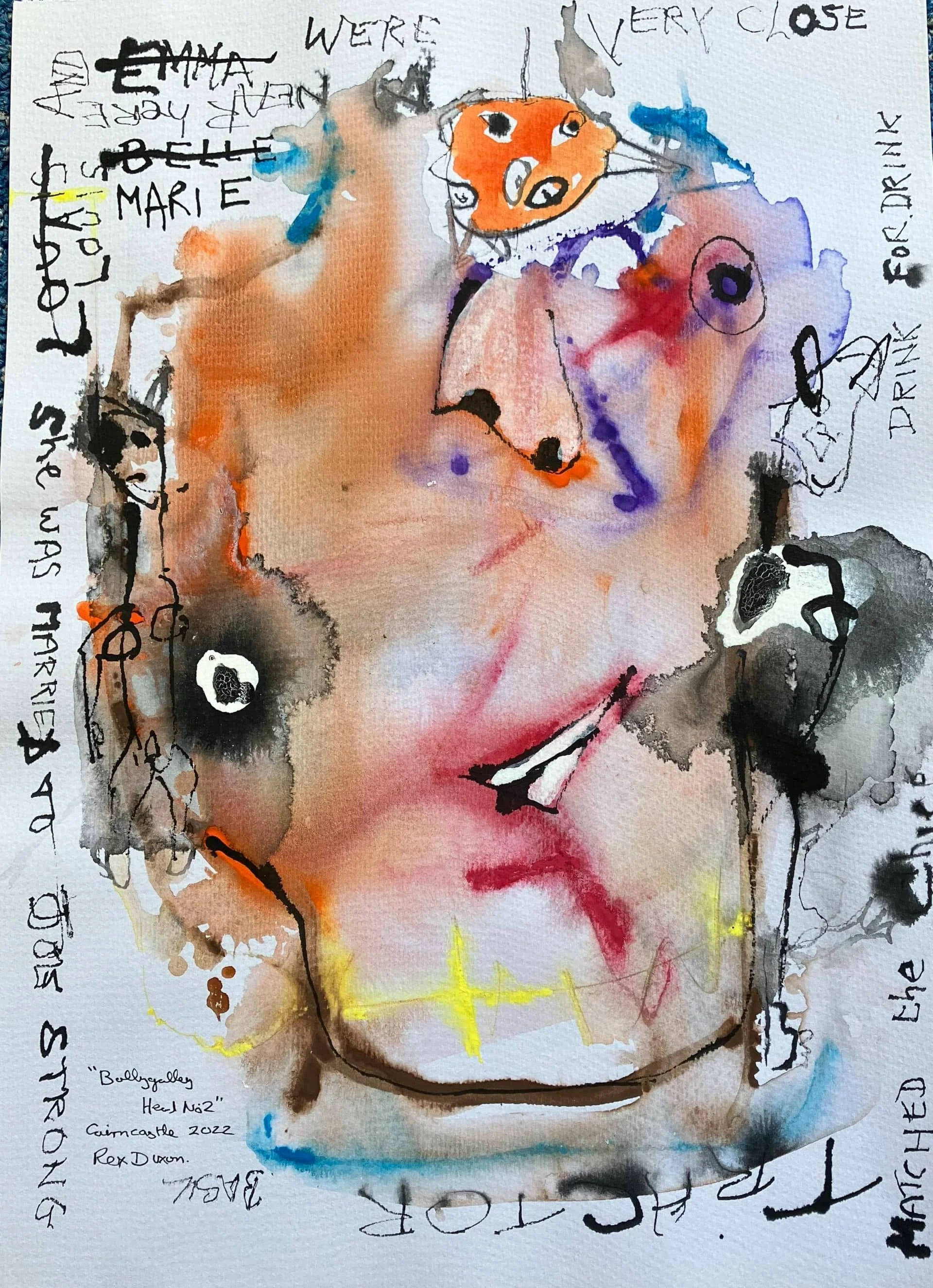 Ballygalley Head No 3,  11 x 14 ins, mixed media on paper