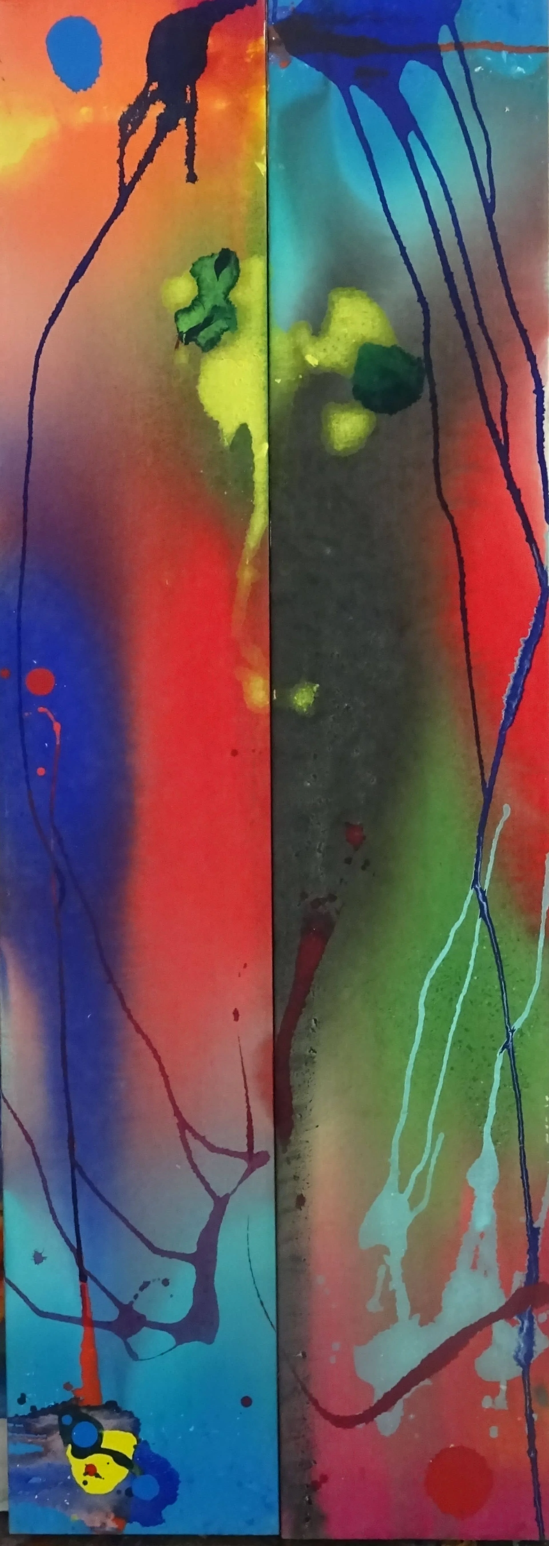 End of the line, 50 x 20 ins Diptych, 2019