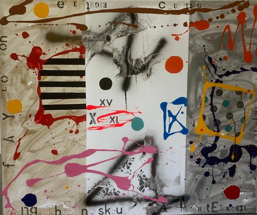'Trio (Counting)', Acrylic on canvas, 48 x 40 ins,  2025