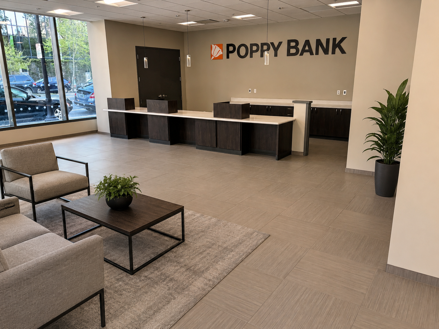 Lobby and teller line