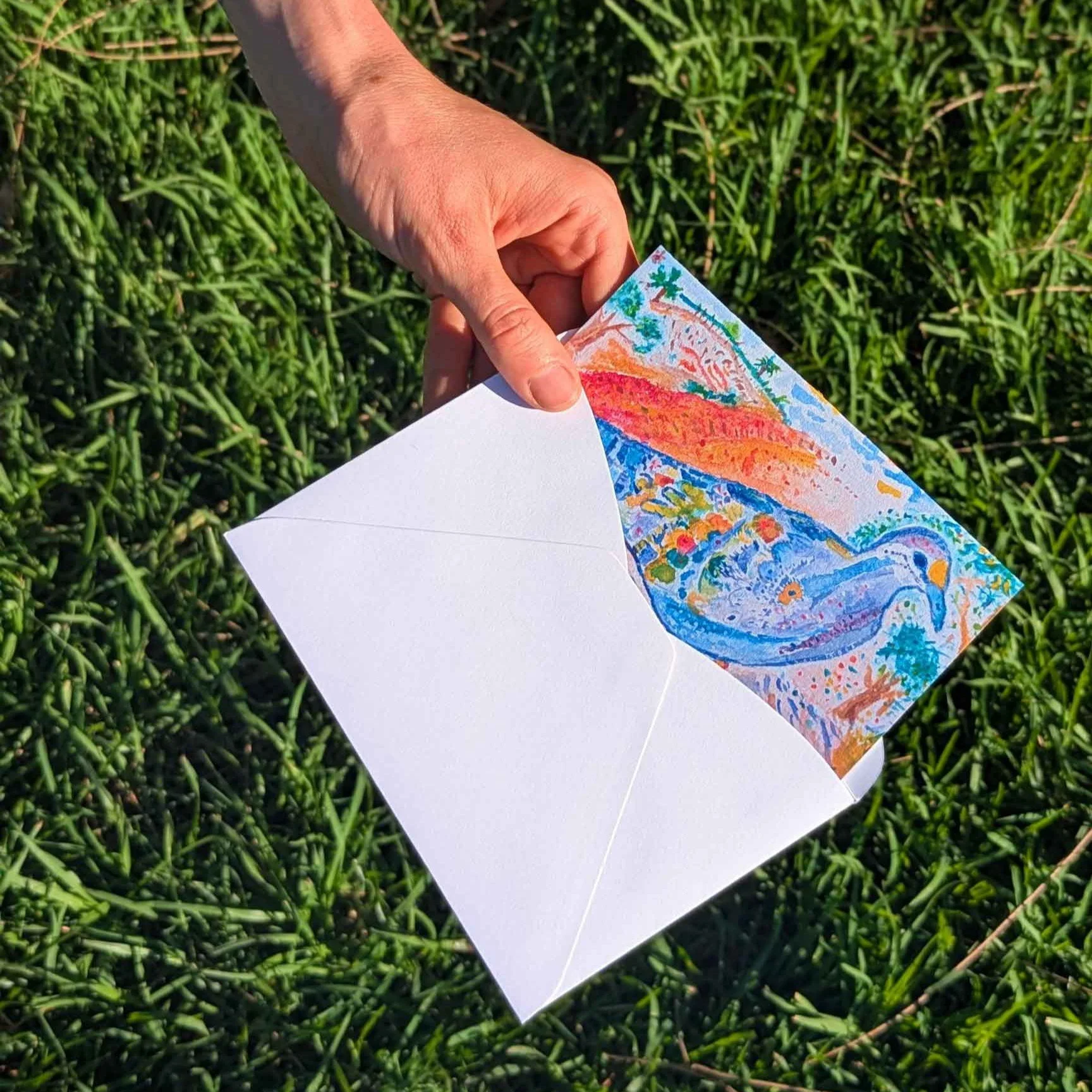 Recycled Paper Greeting Card - Bronzewing