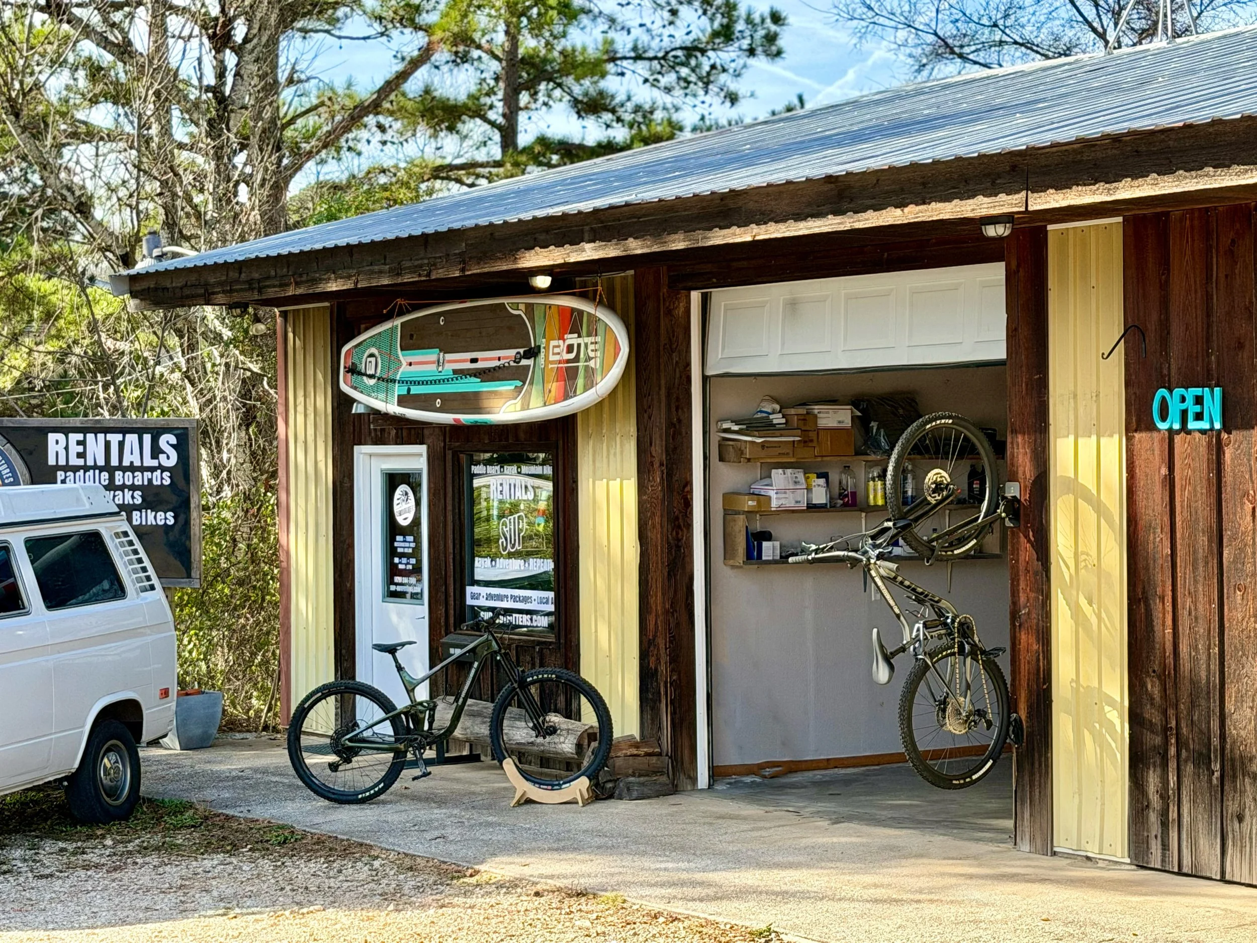 Pick up your gear at our convenient shop location on Highway 62