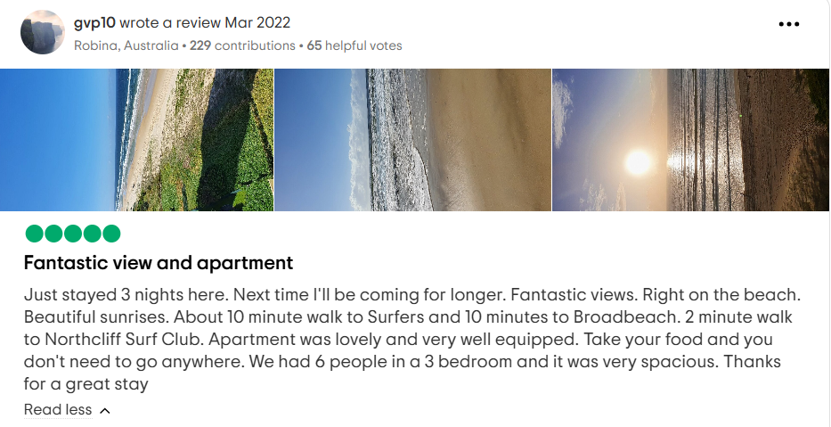 Review on Tripadvisor