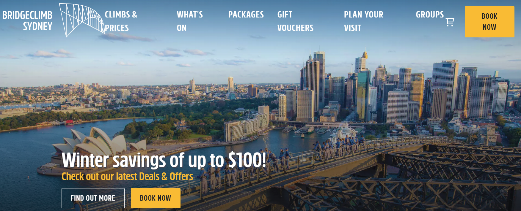 Screenshot of Bridge Clim website