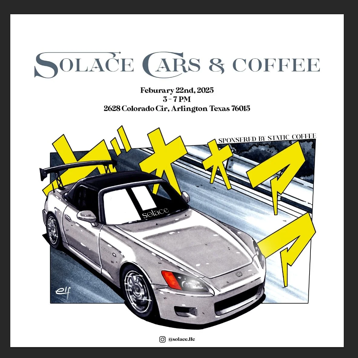 Solace (Afternoon) Cars & Coffee❕☕️ Please join us for our 2nd Meet. The first one had a great turn out & we’re looking forward to seeing your builds! Will be photographed by @nob47ance 📸
Thanks to Static Coffee 💛
Initial D on TV ?