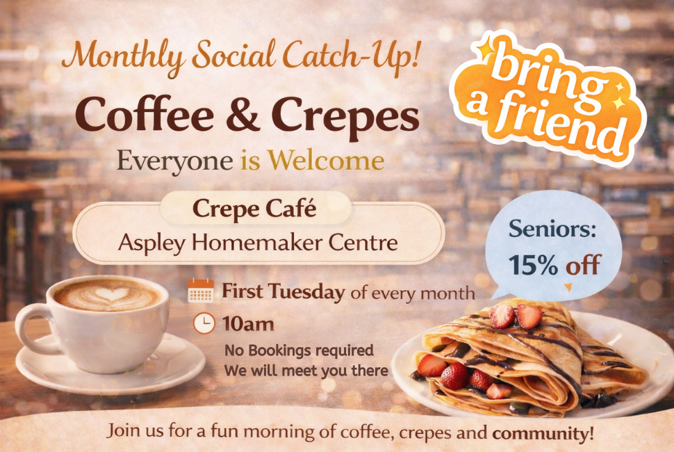 Monthly Social Catch-Up! Coffee &amp; Crepes