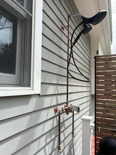 Exterior wall piping