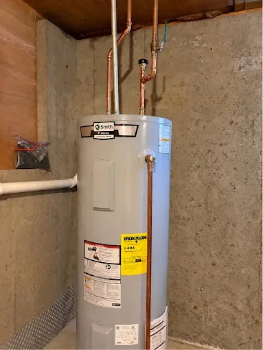 Water heater in utility area