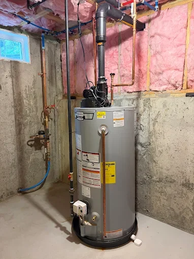 Water heater and connected piping
