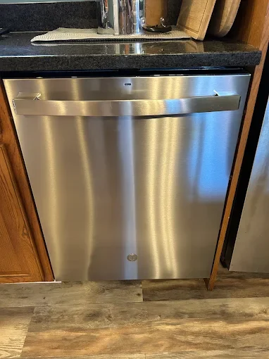 Dishwasher beneath counter
