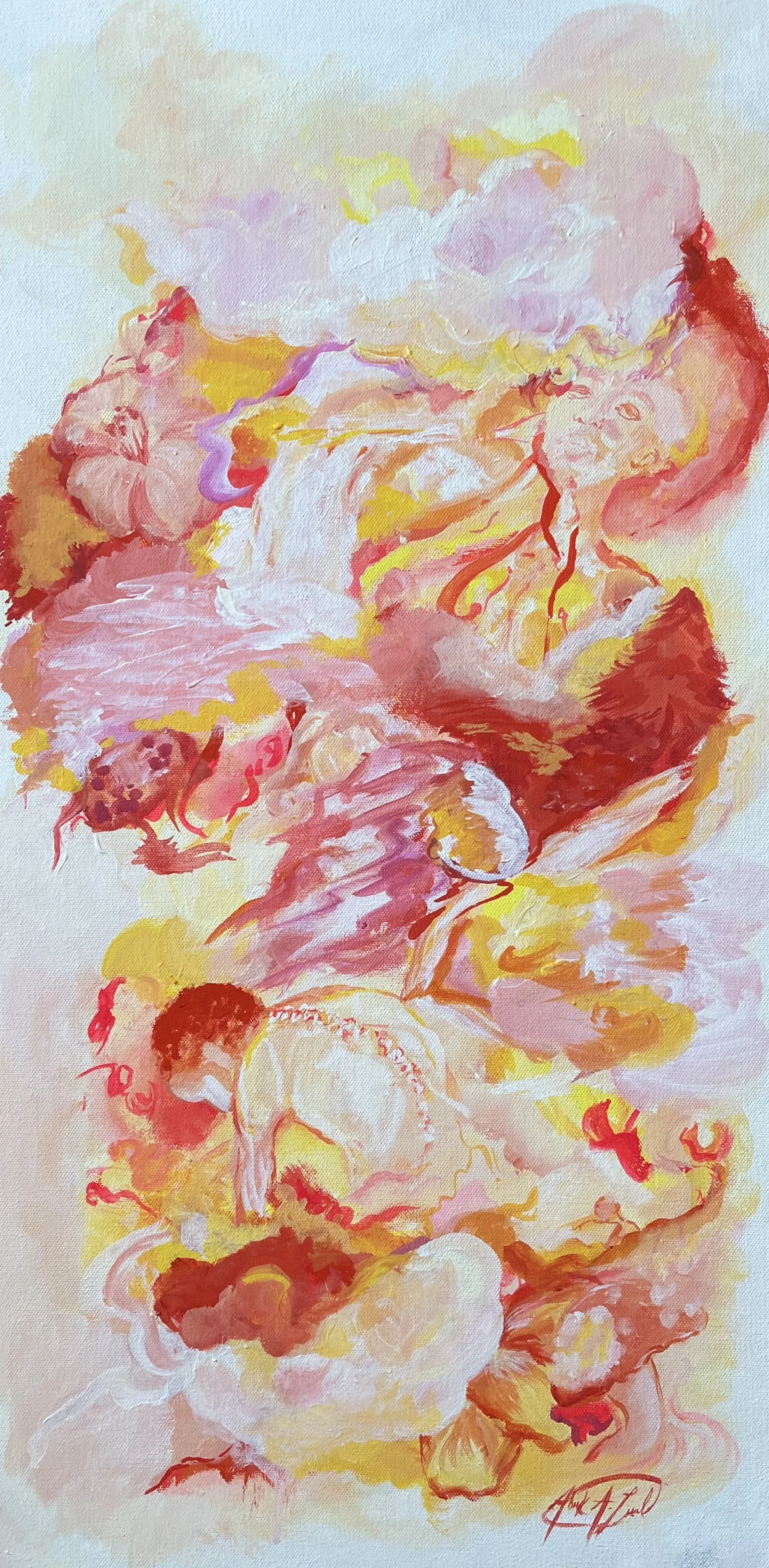 "Ascending in Ancestral Veneration"
Acrylic Painting on Canvas
15x30"
2022