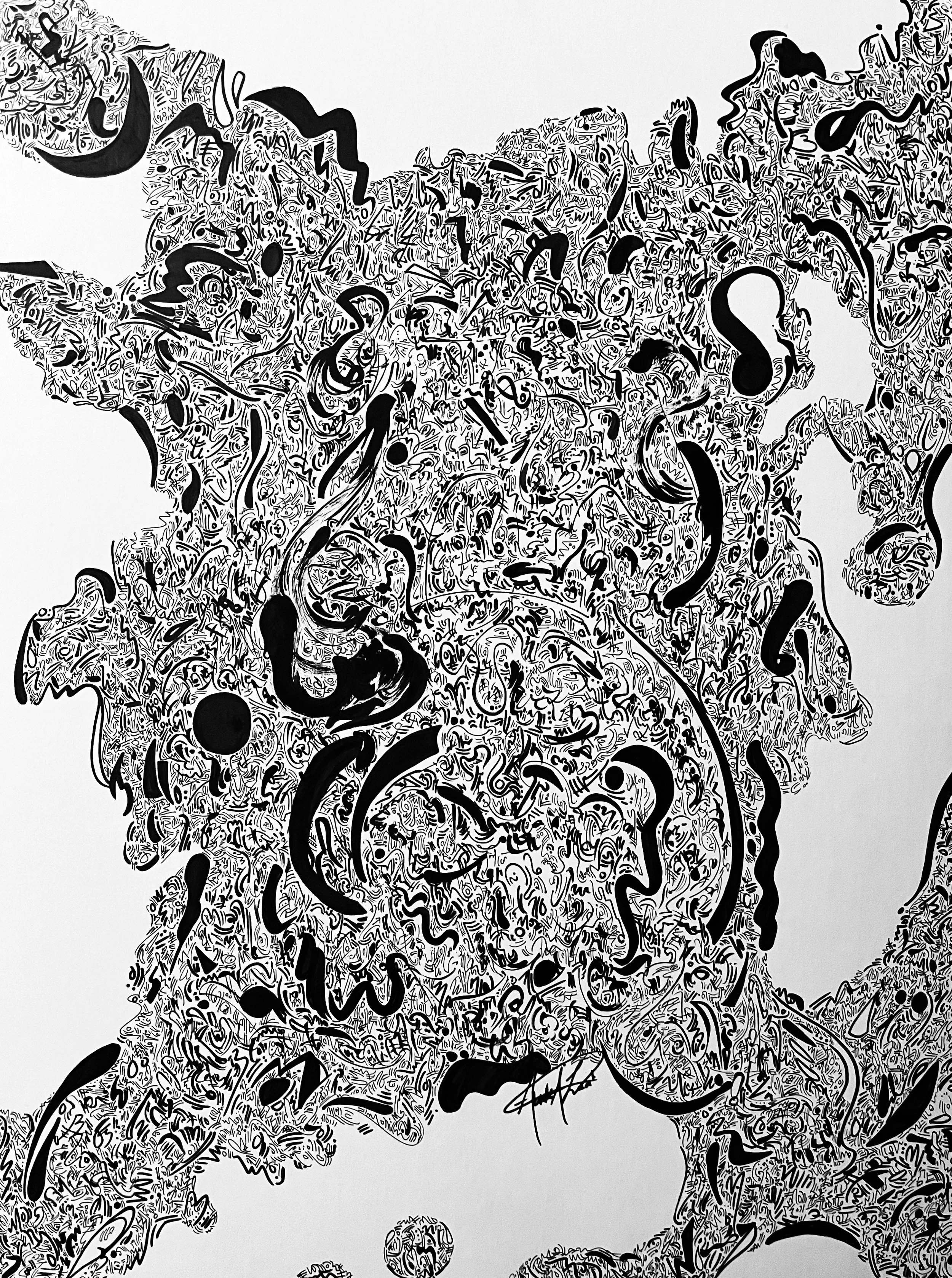 Grief,Ink pen on Illustration board, 15x20in, March 2023,.jpg