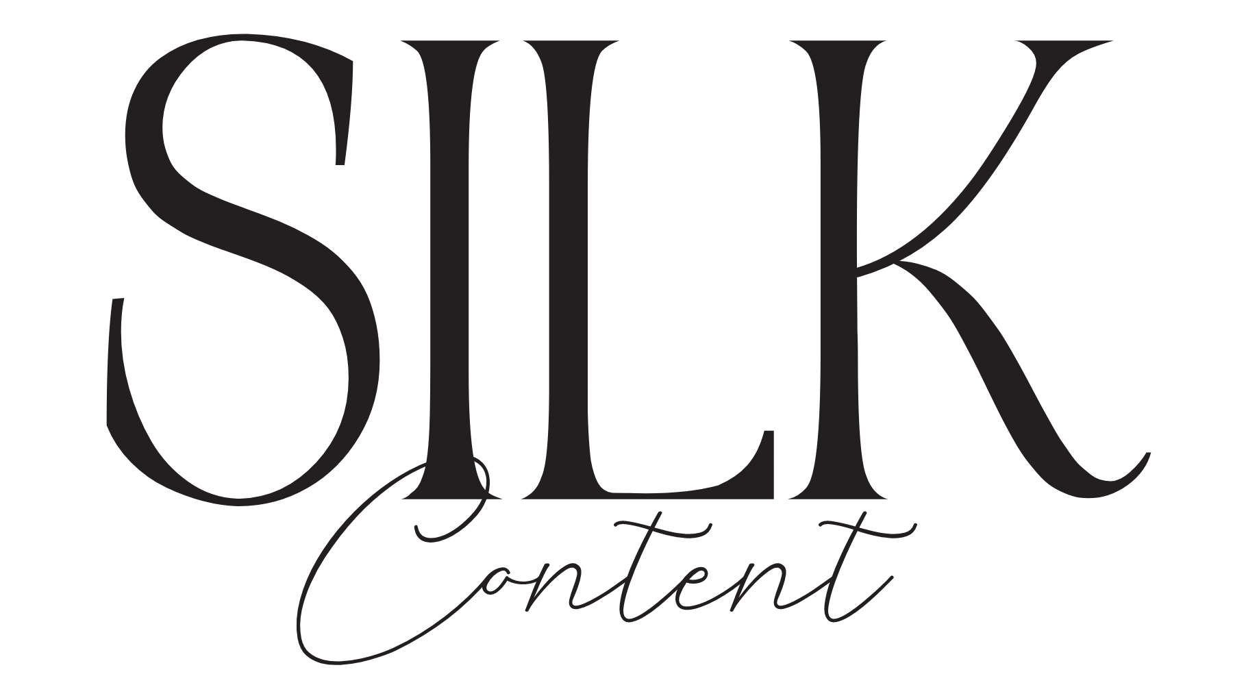 Text that reads 'SILK content' in large, stylish font.
