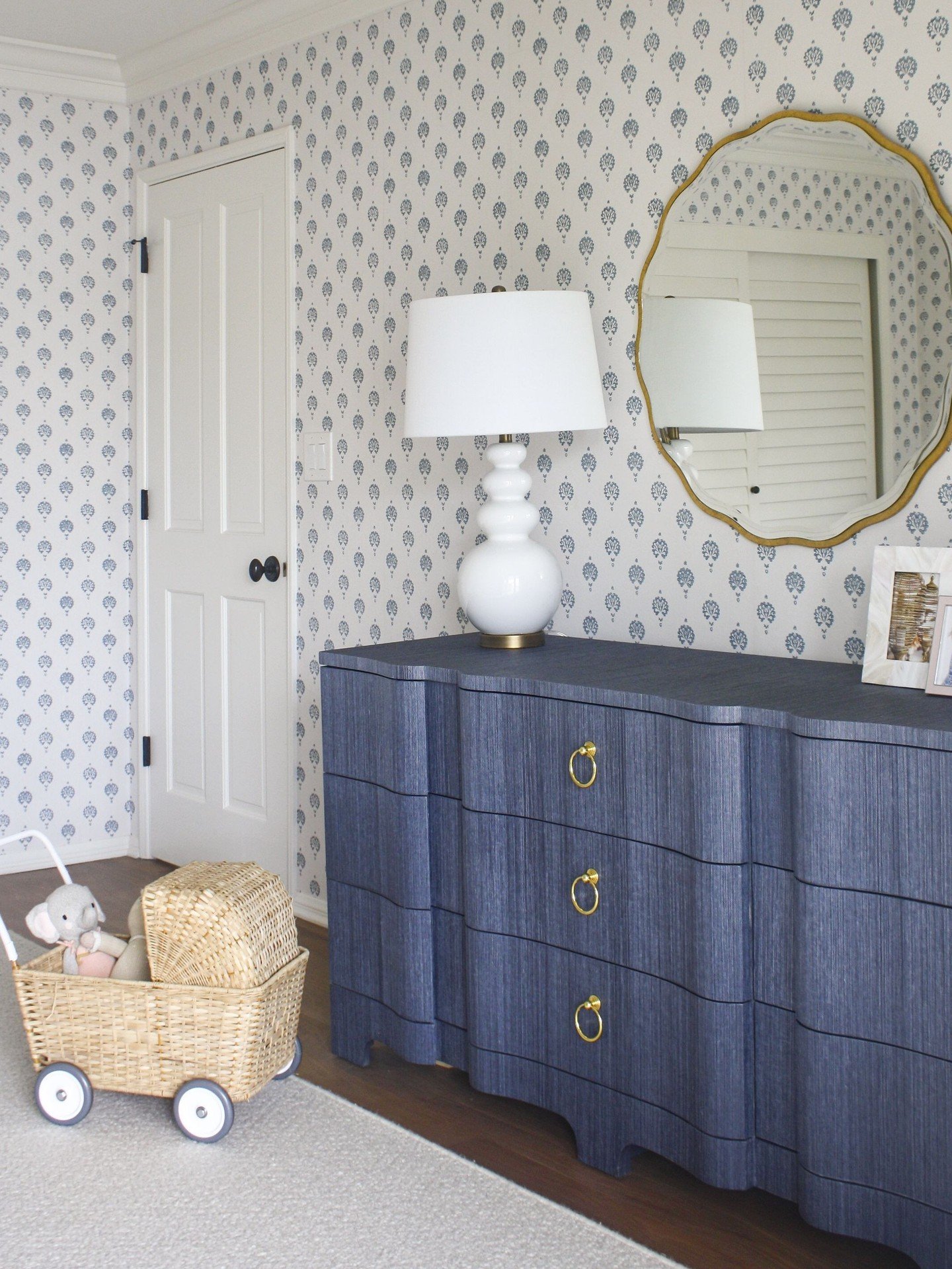 Lacquered grasscloth for the win! Loved adding this bold, playful dresser to a special little girl's room. A true statement piece that will grow right along with her.⁠
⁠
⁠Photographer: @ryangarvin⁠
⁠
#jharkavyinteriors #southbaydesigner #designersoca