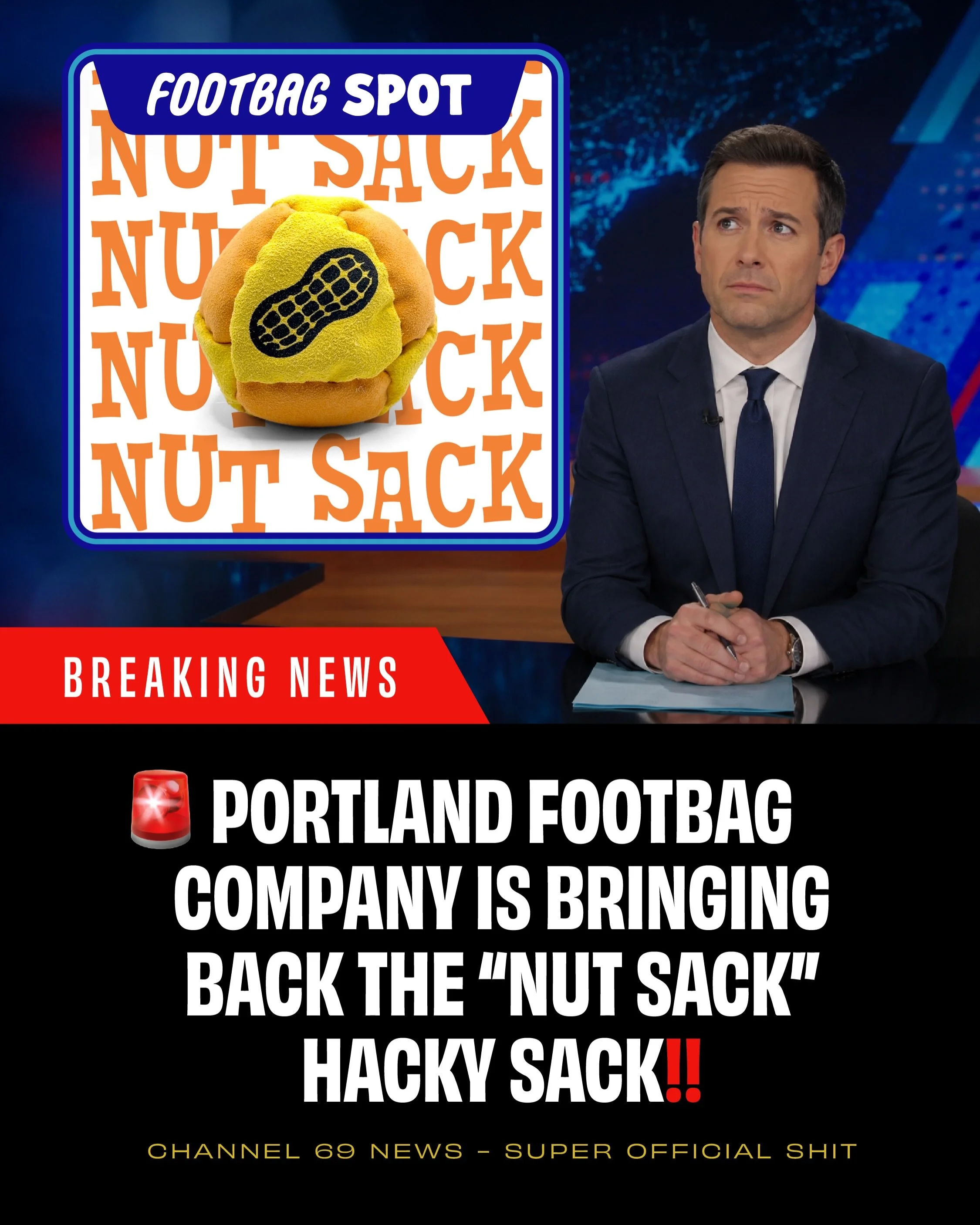 The cat is out of the bag!! This Friday at midnight Eastern we drop a very rare restock of the popular &ldquo;Nut Sack&rdquo; hacky sack! Go nuts.