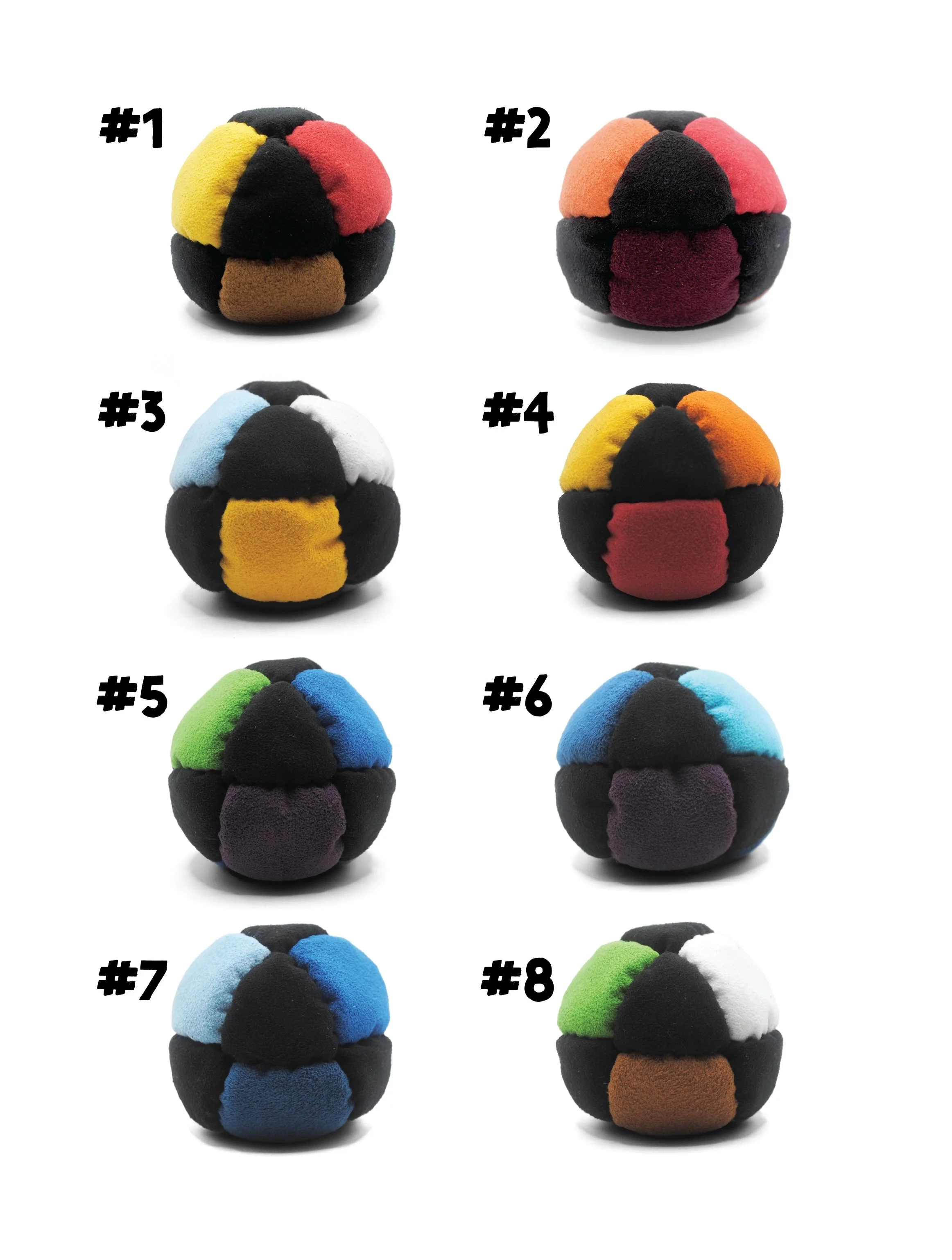 Which @mantisfootbag color scheme is your favorite? Let us know in the comments! These 14 Panel Pro XL bags weigh in at roughly ~65grams with a mix of metal and plastic and are just about 2.35 inches. Made with a mix of ultrasuede LX and LT this is a