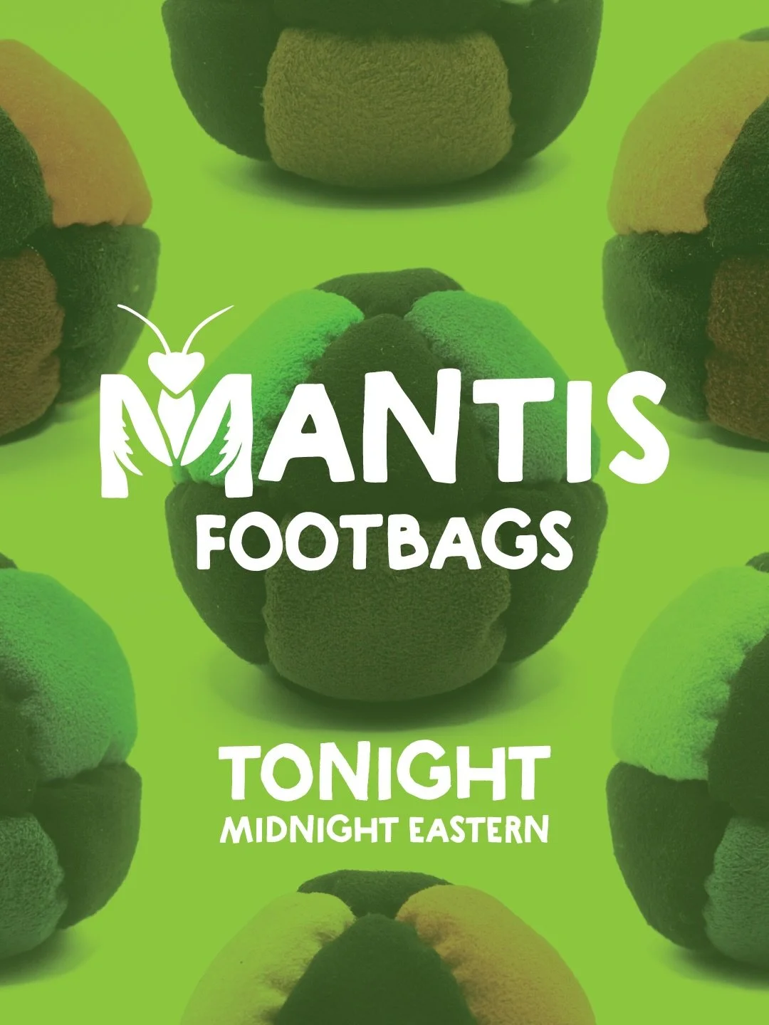 Tonight at Midnight Eastern the @mantisfootbag drop goes live at footbagspot.com! Don&rsquo;t miss your chance to snag one of these beautiful 14 panel pro bags hand stitched by Nick Landes himself. Each bag comes with a signed note and drawing from N