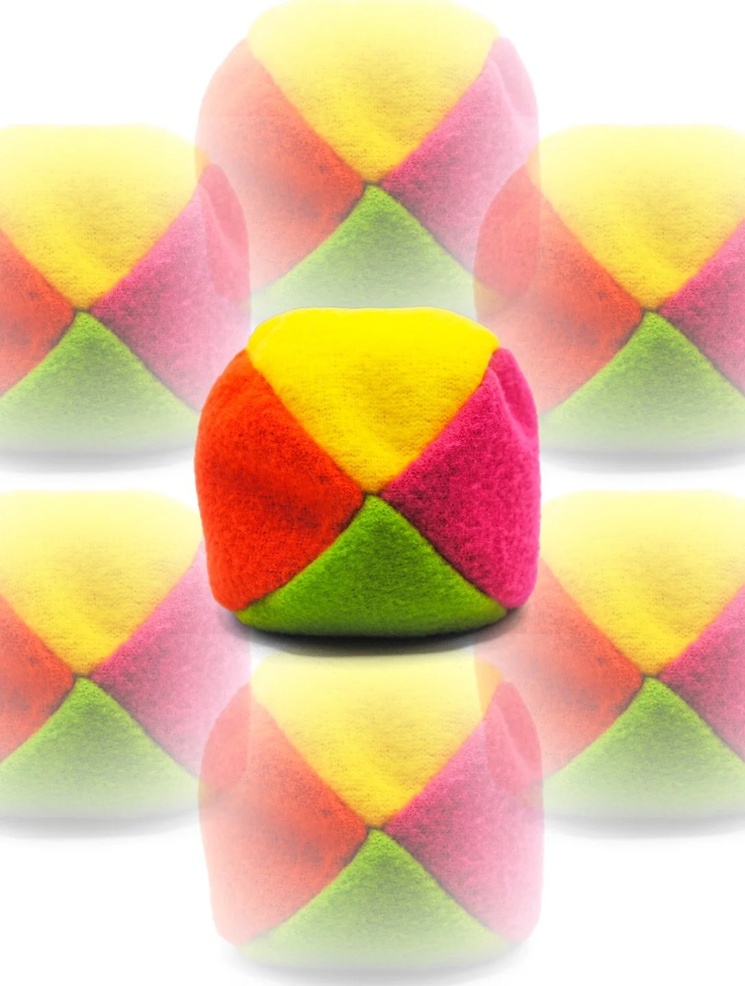 The Kaleidoscope 4 panel bags is the perfect bag for someone starting out with footbag! This budget friendly hybrid bag is super kickable and has great pop but also stallable and ready for learning to shred. These are great bags to give to friends, f