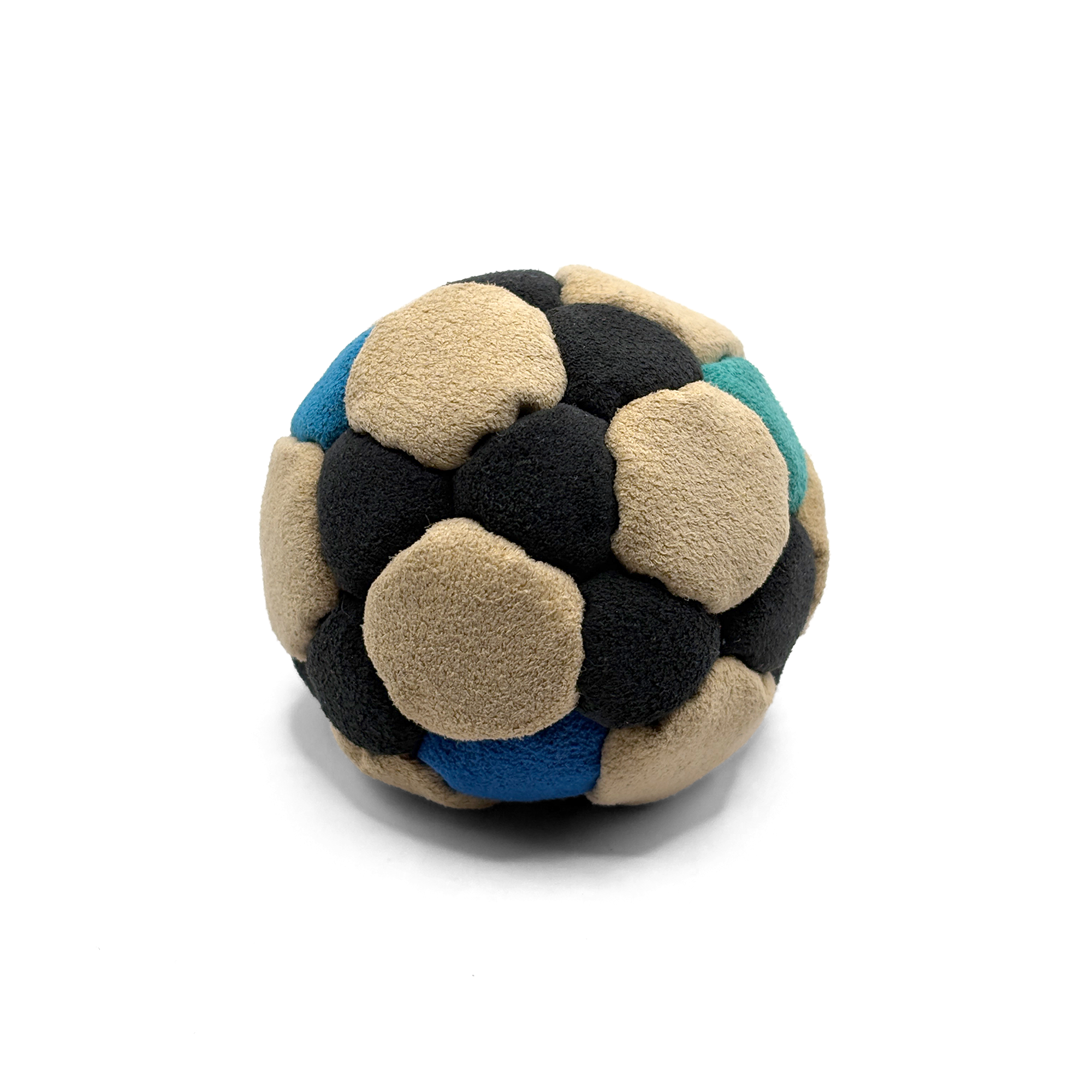32 Panel Freestyle - Tan, Black and shades of Blue Pro Foot Clan Footbag