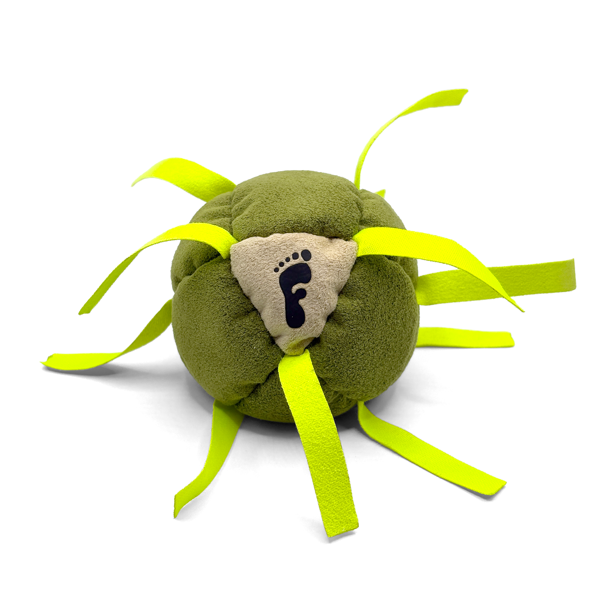 14 Panel Ribbon Freestyle - Green, Tan and Neon Pro Foot Clan Footbag