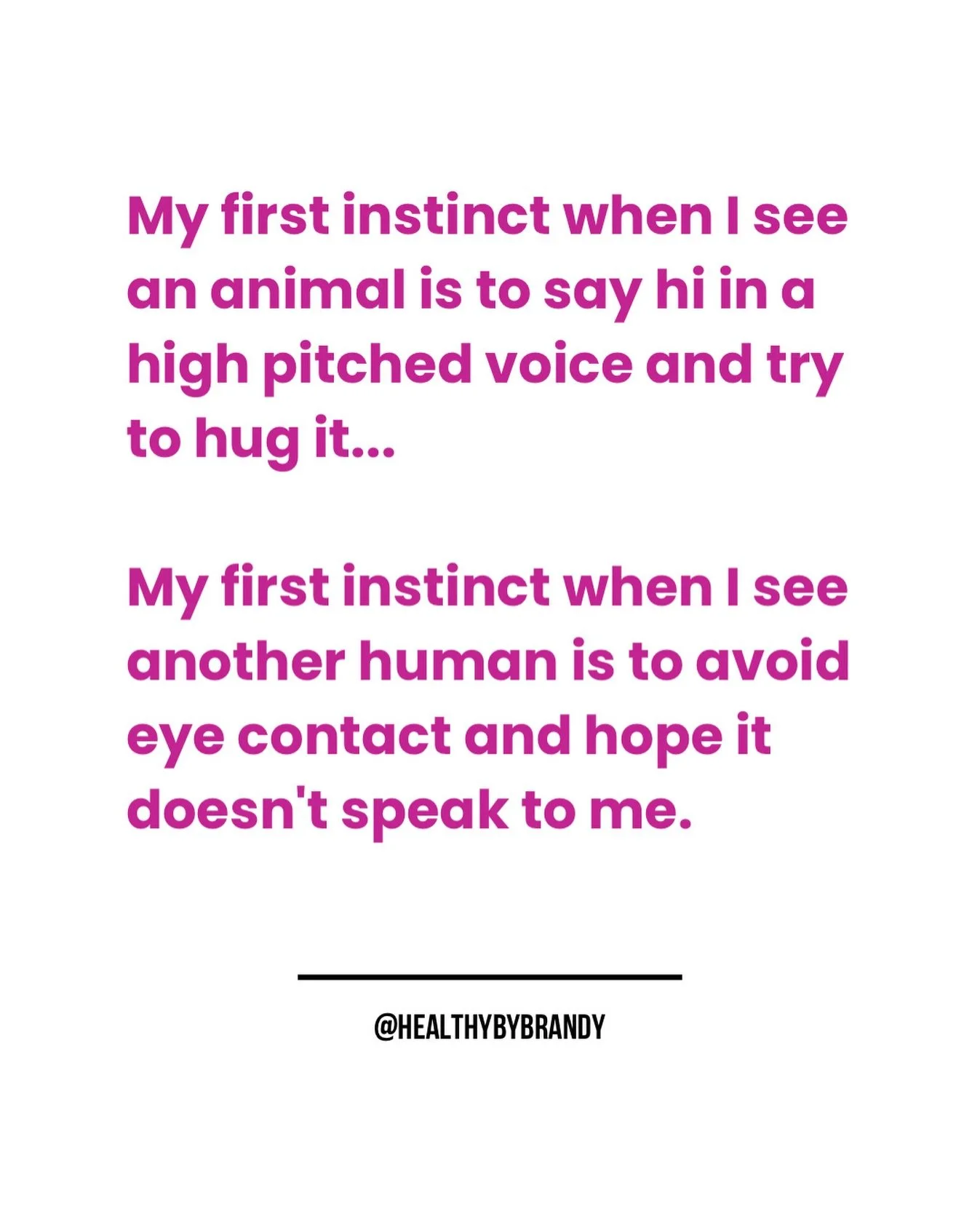If you say hi to dogs before people, we&rsquo;re already friends 😉
⠀⠀⠀⠀⠀⠀⠀⠀⠀
If you avoid eye contact with people in public, we may already be besties 😅

#relatabletextpost #introvertproblems #dogperson #dogmom #introvertlife