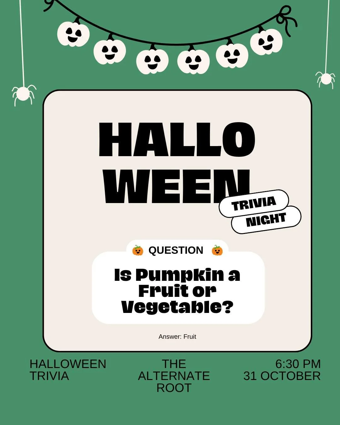 From 6:30 pm, join us for a Halloween night of trivia, spooky specials, and a best-dressed showdown.
Think eerie cocktails, creepy facts, and costumes that go way too far (in the best way).
π Friday, October 31st
π The Alternate Root, Uralla