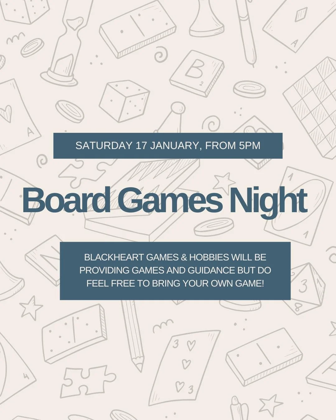 Blackheart Games &amp; Hobbies is coming in to the Alternate Root to host a board games evening! 🎲🧩

Whether you&rsquo;re a complete beginner or seasoned pro there will be something for you. 

Blackheart Games &amp; Hobbies will be providing games 
