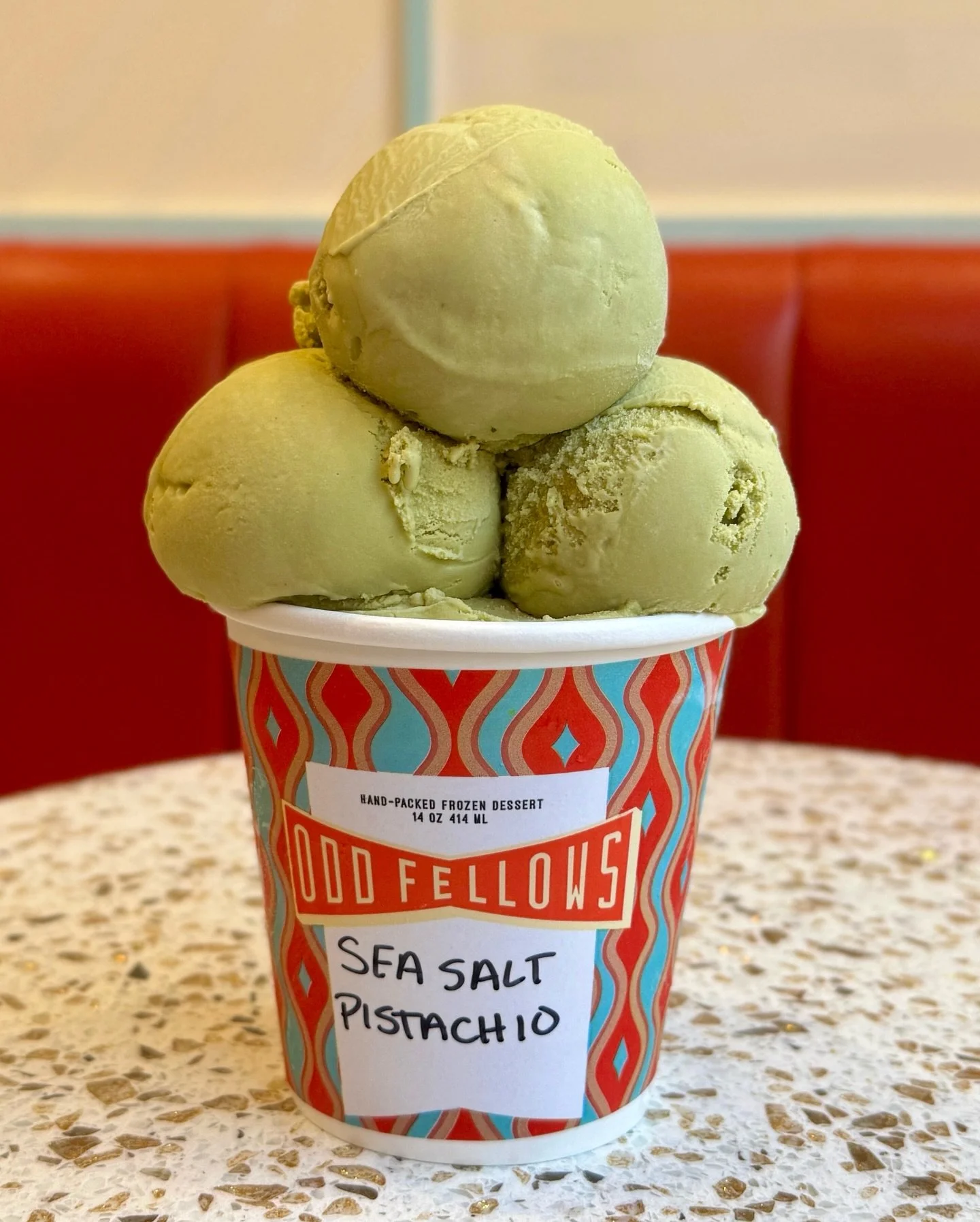 SEA SALT PISTACHIO 
A lot of people ask why we don’t carry Sea Salt Pistachio year-round. Truth is…it’s mad expensive ๐ญ since we use real pistachios to make this (which is why is why it’s more of a brownish-green color not a