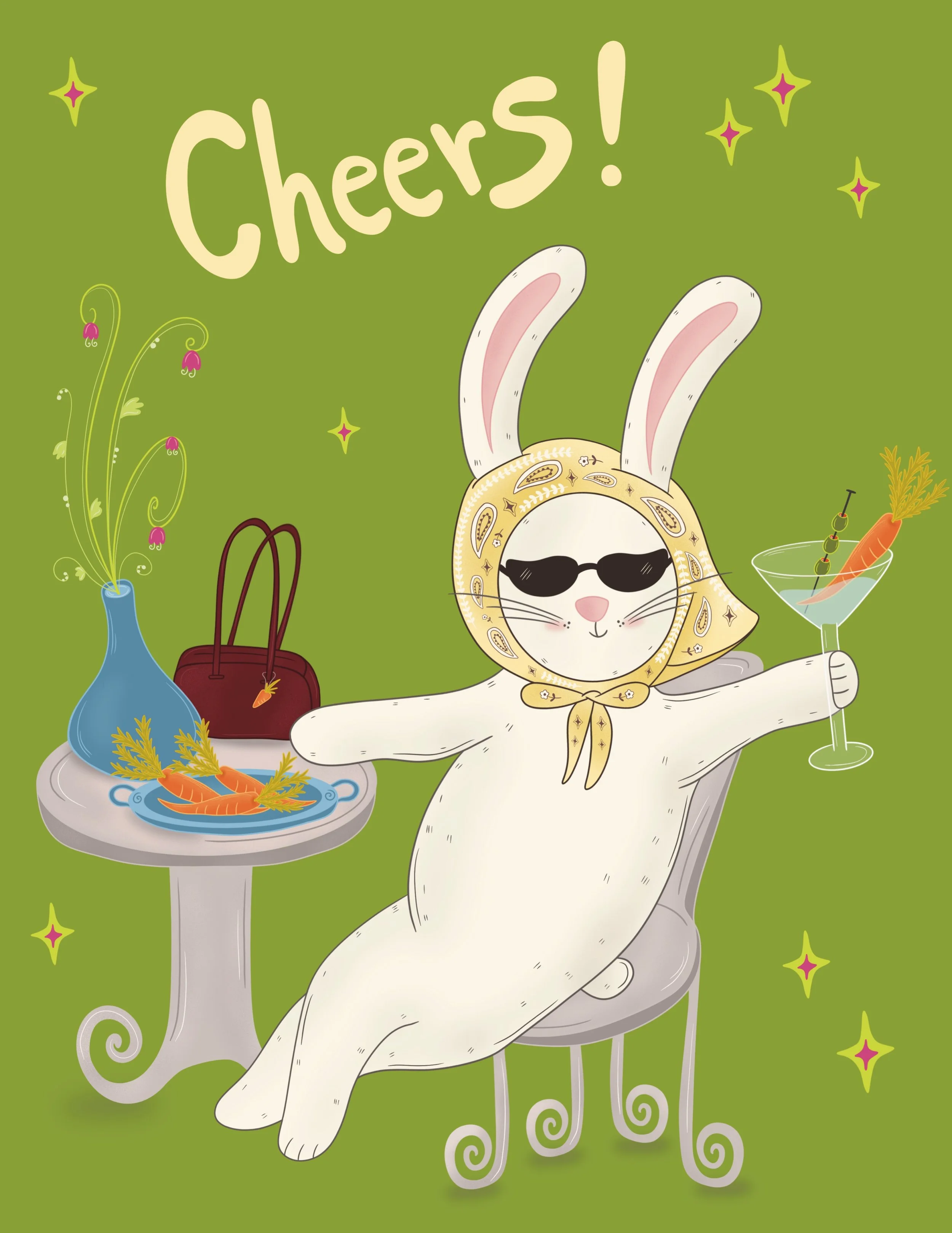 Cheers to a bandana summer forever and ever and ever and ever 💞♾️ New card on my @etsy shop SofiaHisakuniStudio 💌

#digitalillustration #smallartist #bunnyillustration #originalartwork