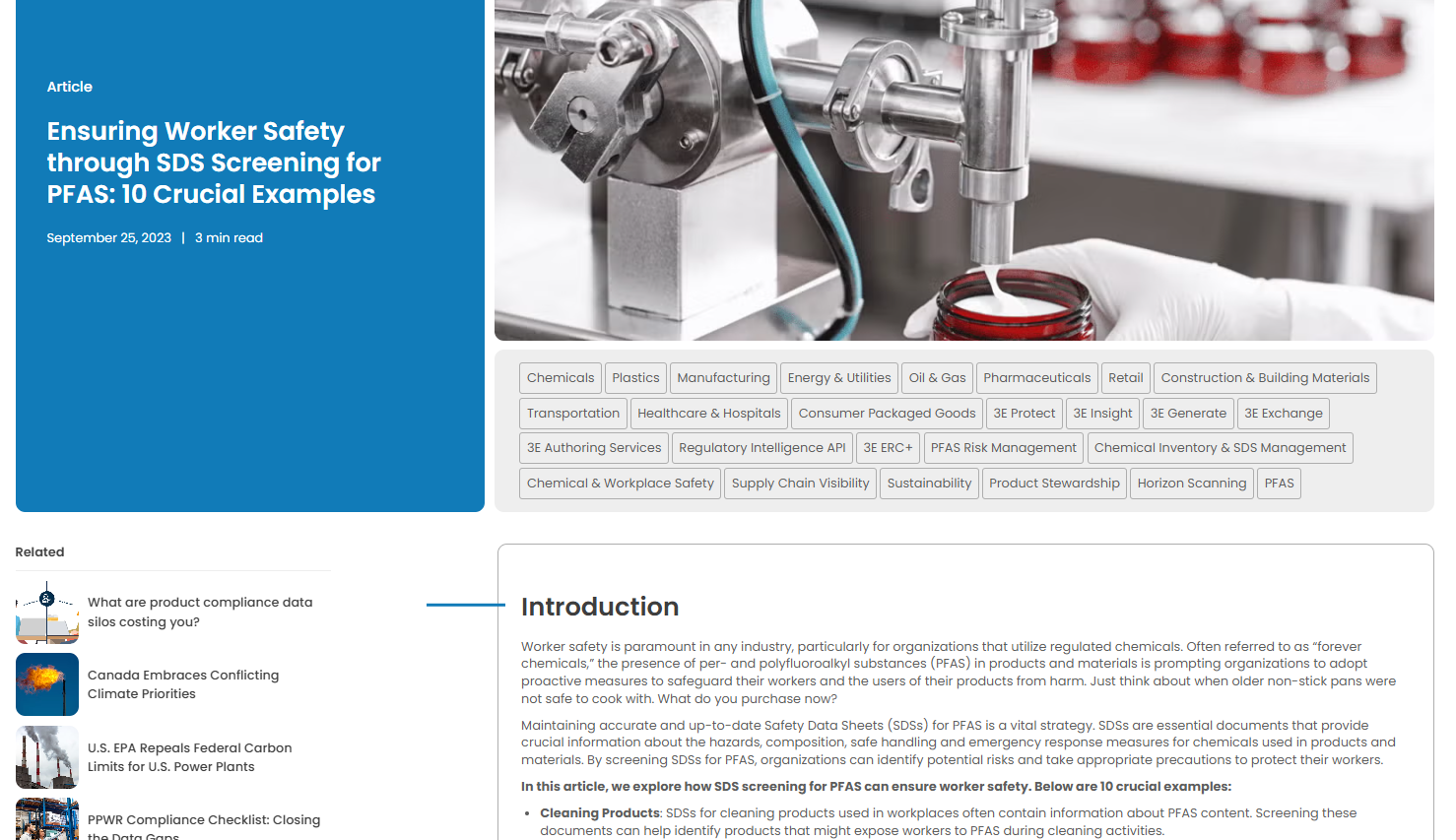Articles for SaaS Compliance  |  Health and Life Sciences  |  Chemical