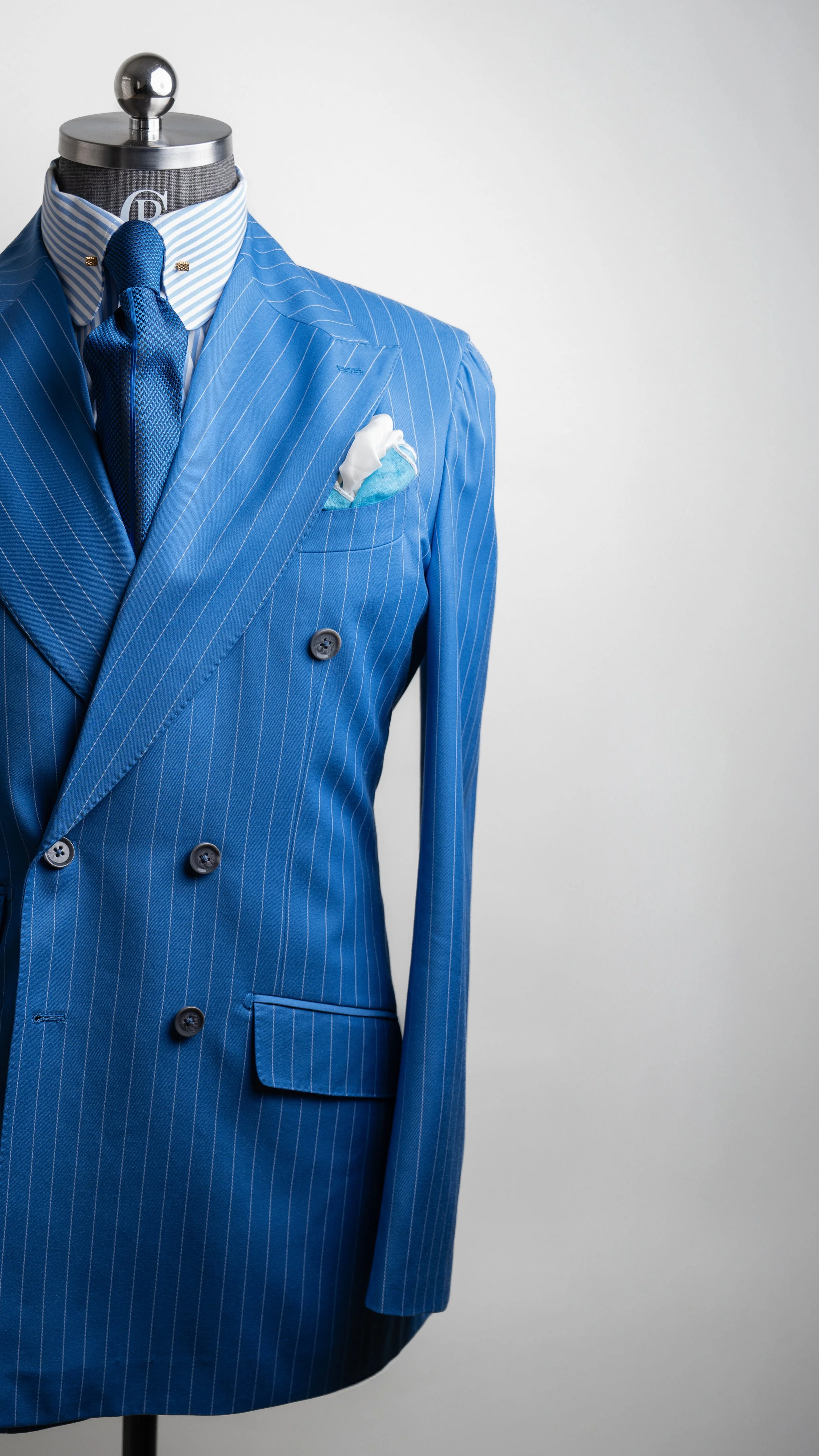 RC Blue Pinstripe Double-Breasted Suit