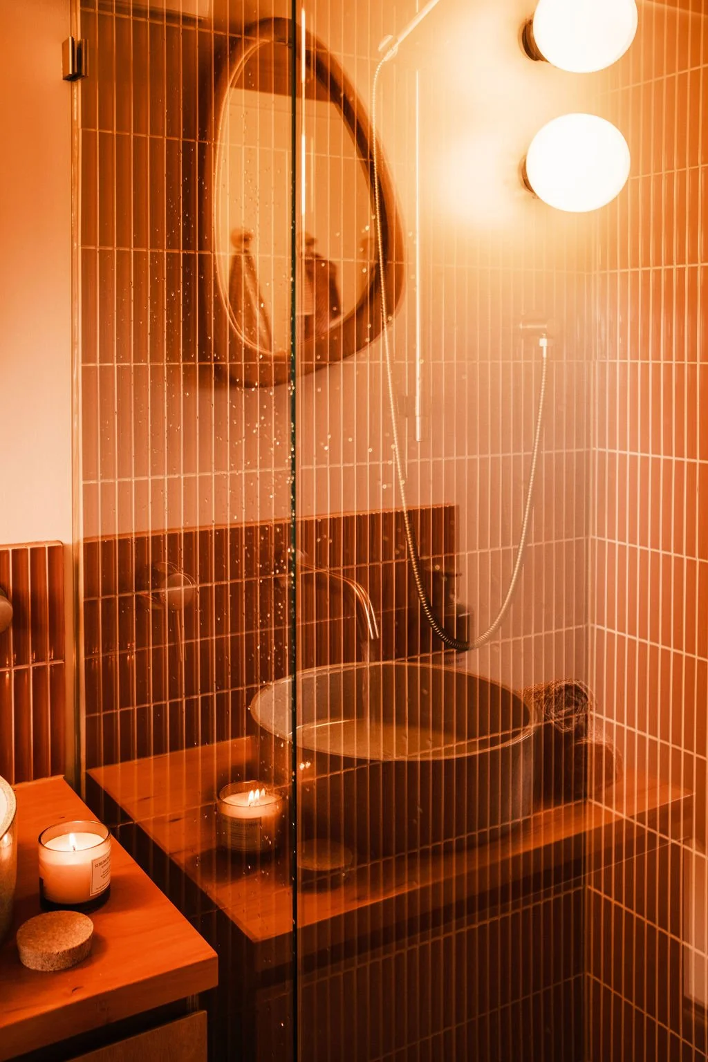 Tiny home bathroom with neutral tones