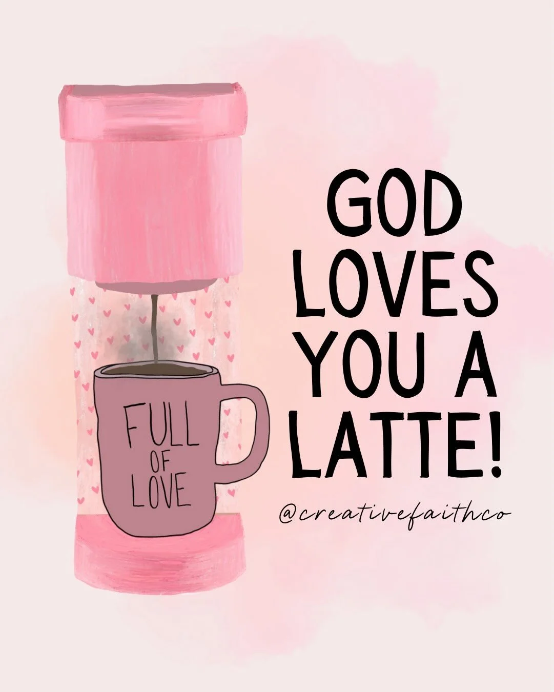 A reminder today: God loves you a latte! ☕️And I do, too. 💕

SWIPE through for some love themed Bible verses! Be sure to read God&rsquo;s love letter to you today: Scripture! 📖

SHARE your favorite of these graphics to your Instagram stories and ta