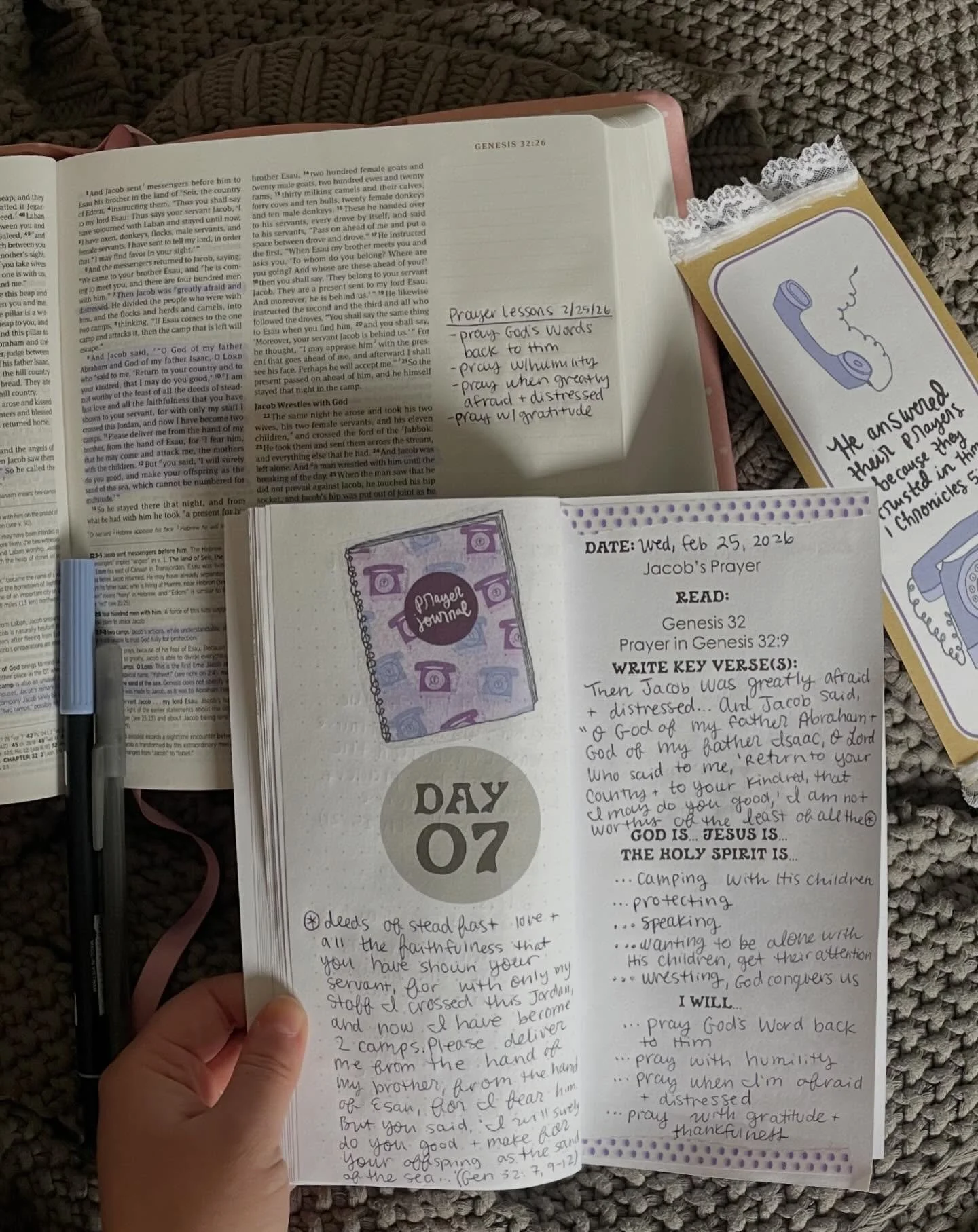 SO many lessons in Genesis 32, day 7 of the Lent Scripture reading and writing plan. Here are four things about prayer I learned.

1️⃣ Pray God&rsquo;s Word back to Him
2️⃣ Pray with humility 
3️⃣ Pray when afraid and distressed 
4️⃣ Pray with gratit